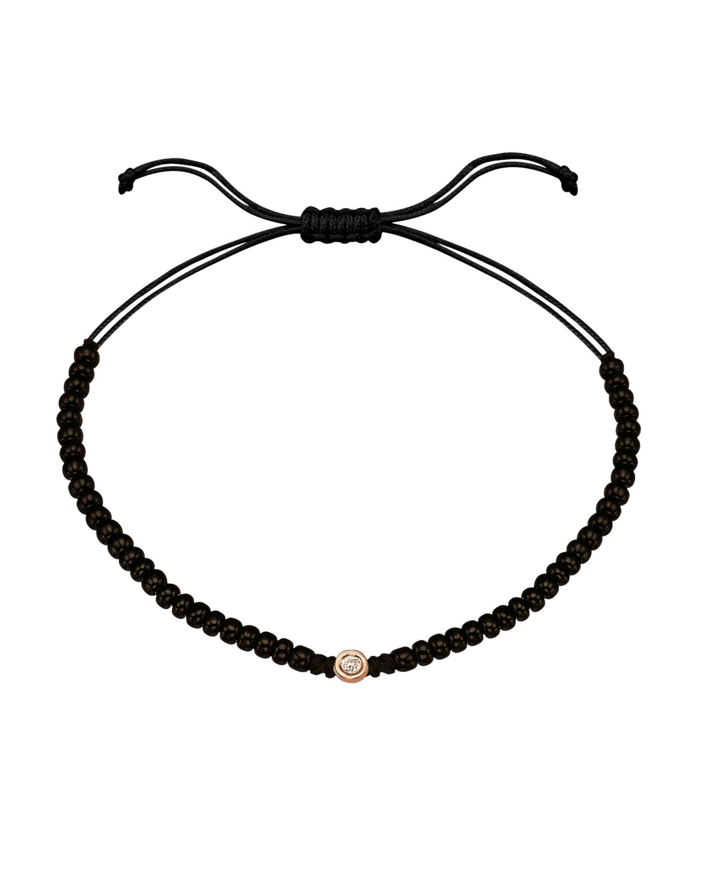 Le String of Love Onyx Noir - Or Rose 14 carats Bracelets magal-dev Small: 0.03 carats