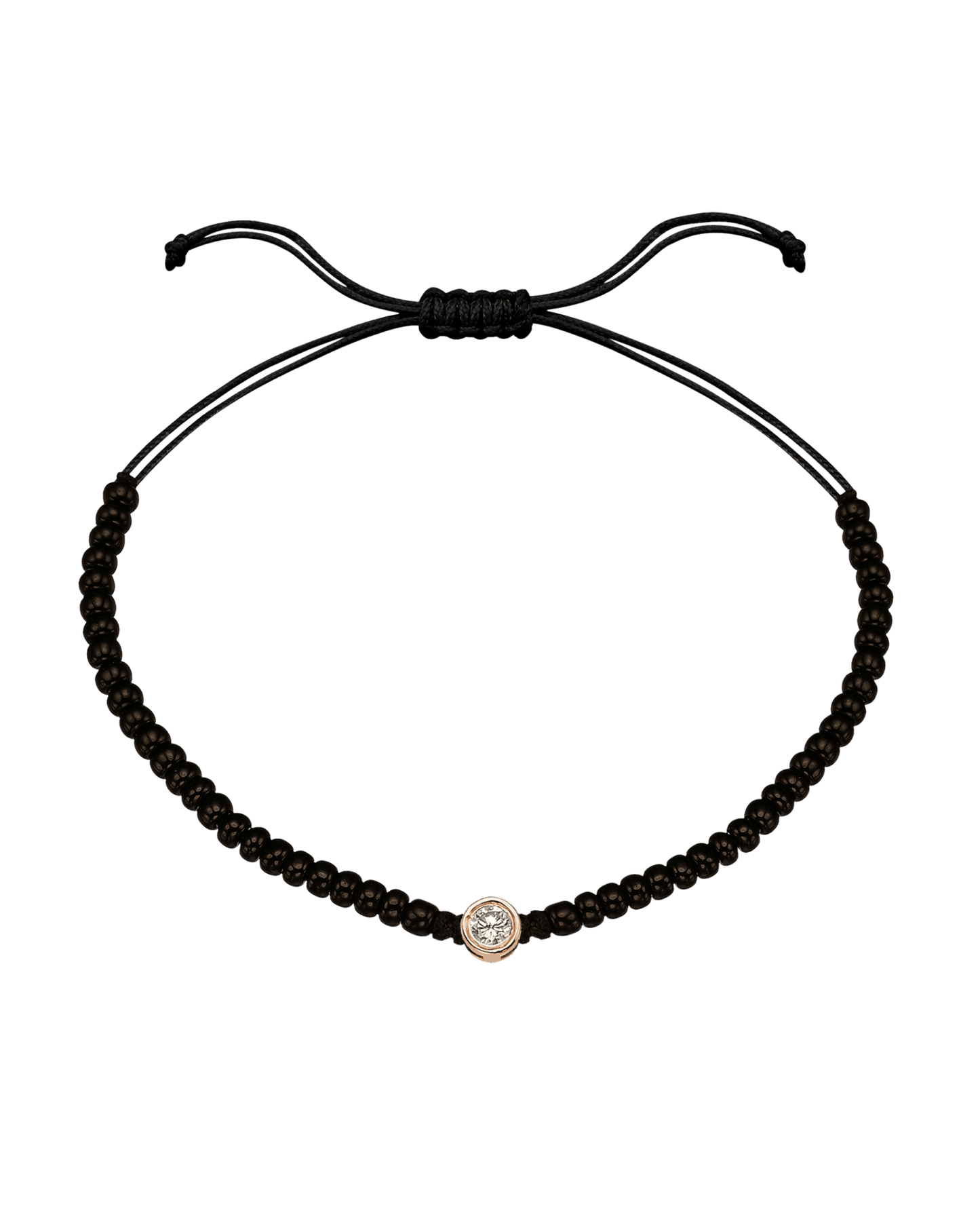 Le String of Love Onyx Noir - Or Rose 14 carats Bracelets magal-dev Large: 0.10 carats