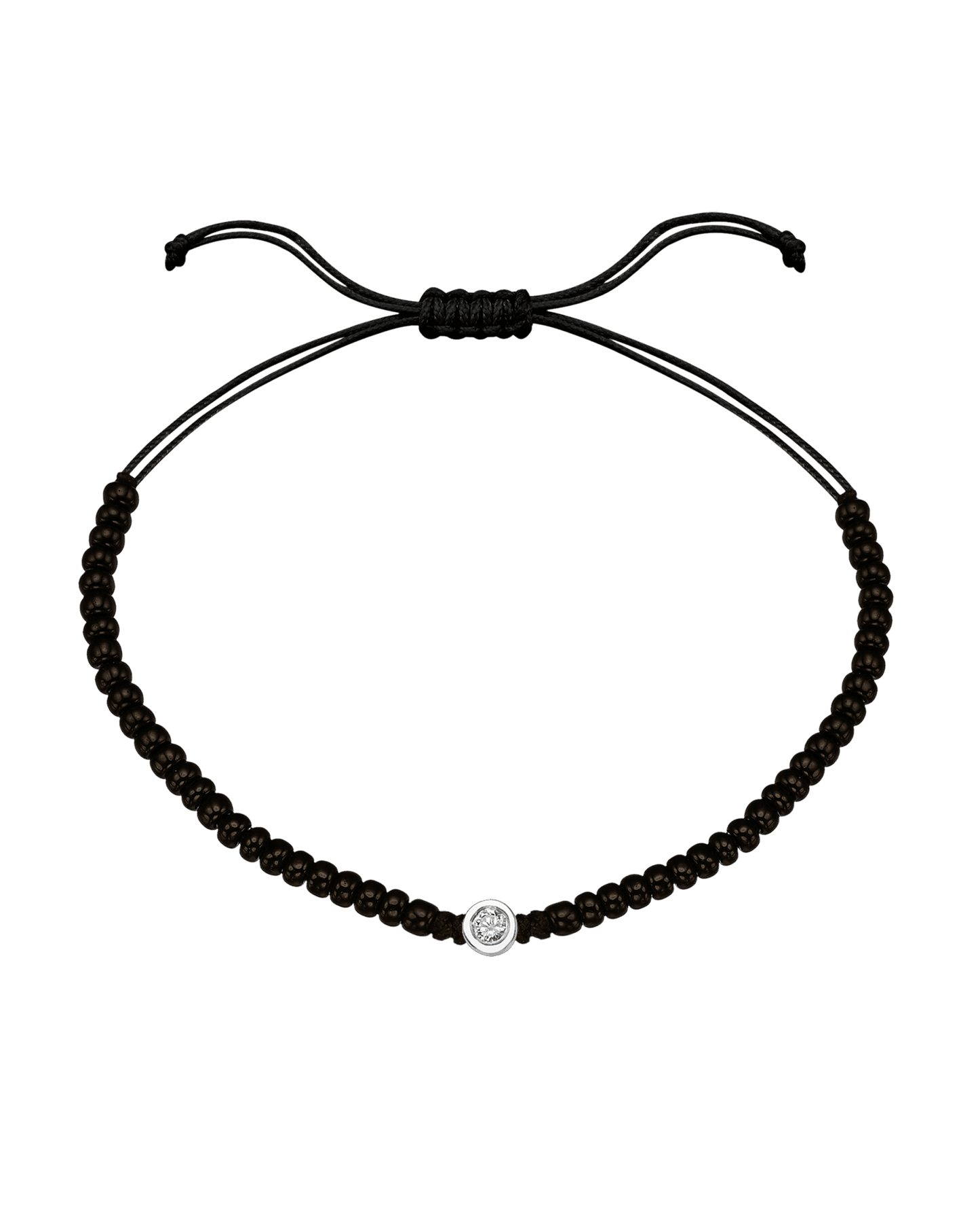 Le String of Love Onyx Noir - Or Blanc 14 carats Bracelets magal-dev Medium: 0.05 carats
