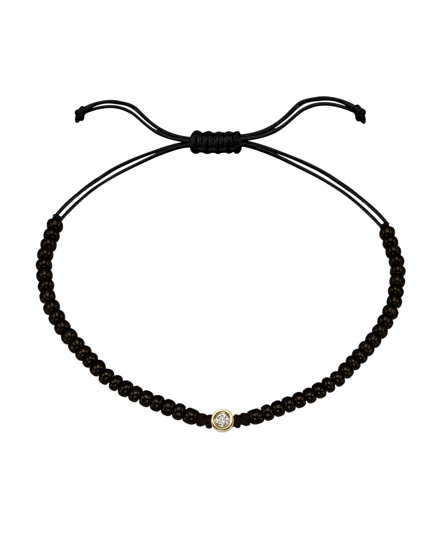Le String of Love Onyx Noir - Or Jaune 14 carats Bracelets magal-dev Small: 0.03 carats