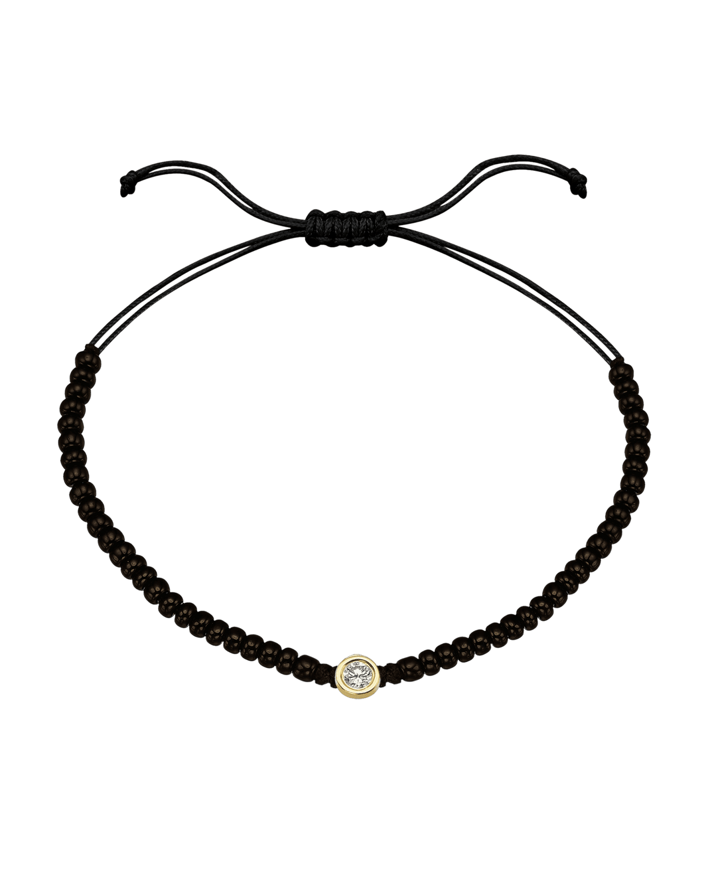 Le String of Love Onyx Noir - Or Jaune 14 carats Bracelets magal-dev Large: 0.10 carats