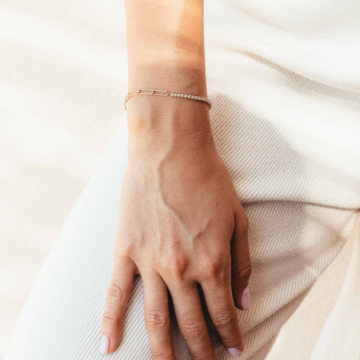 Bracelet Chaîne & Diamant - Or Jaune 14 carats Bracelets magal-dev