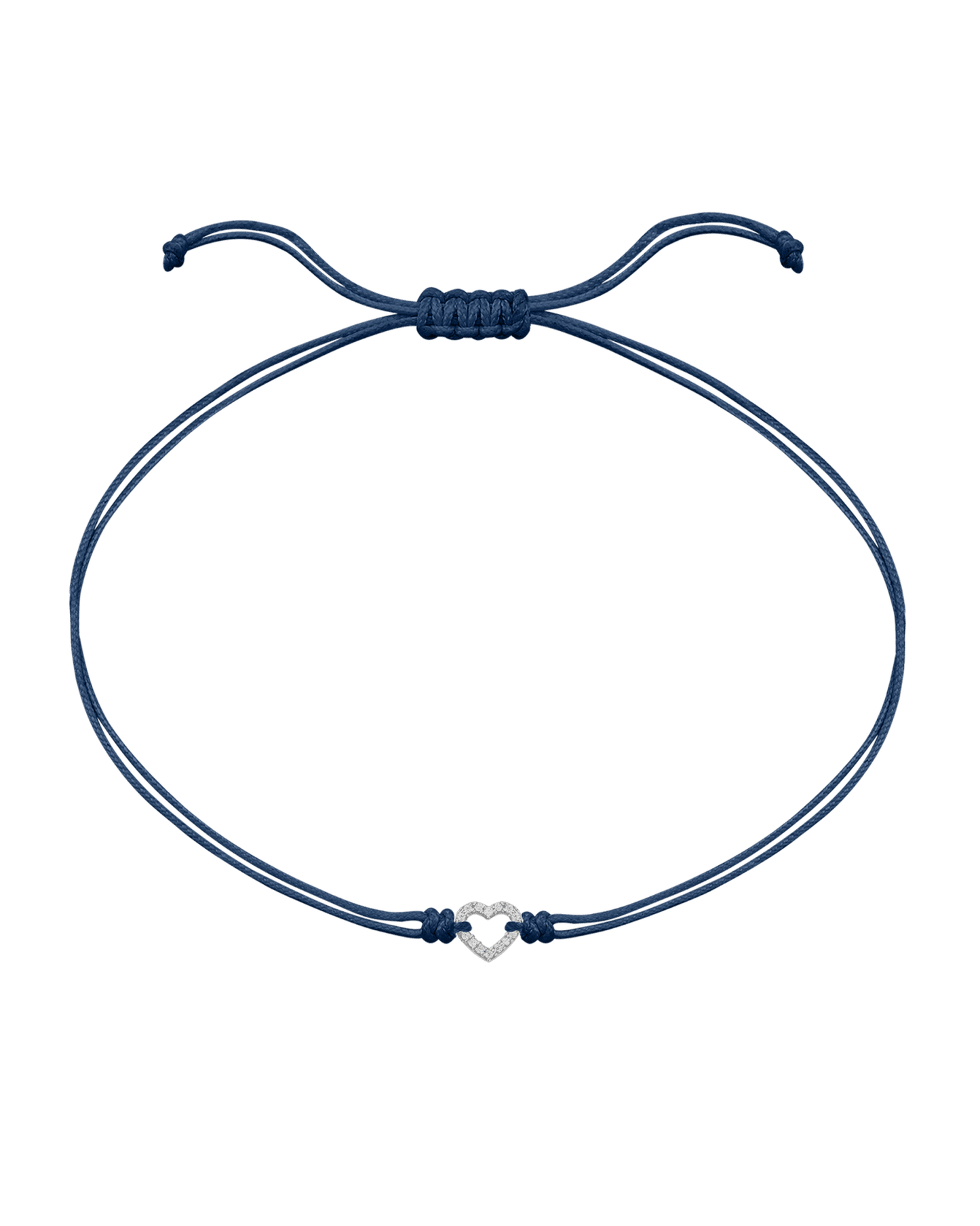 Le String of Love Mon Coeur - Or Blanc 14 carats Bracelets magal-dev Bleu Indigo