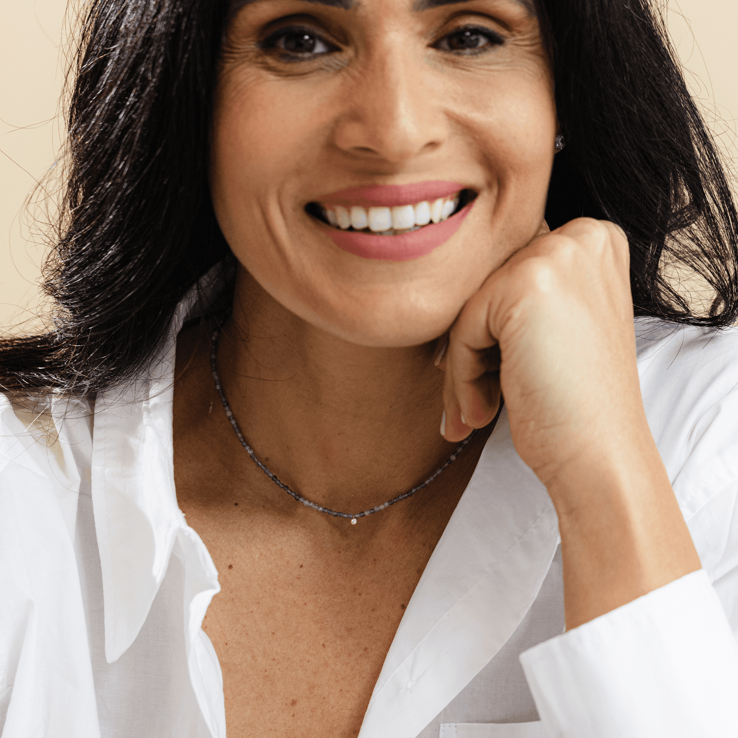 Purple Amethyst Gemstone & Diamond Necklace - 14K Rose Gold Necklaces magal-dev