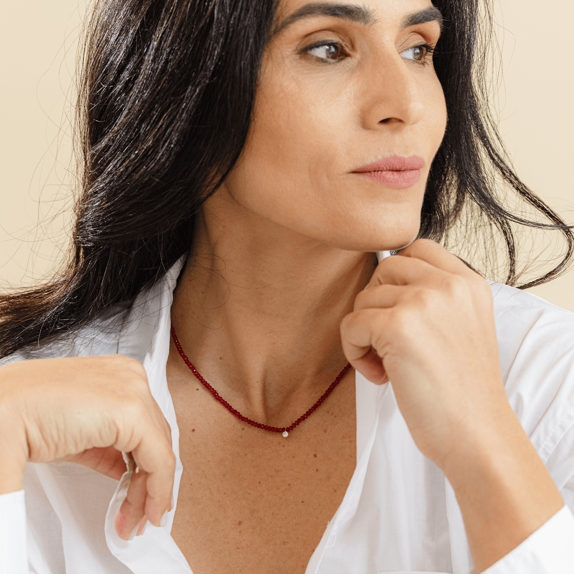 The Gemstone & Diamond Necklace - 14K Yellow Gold Necklaces 14K Solid Gold