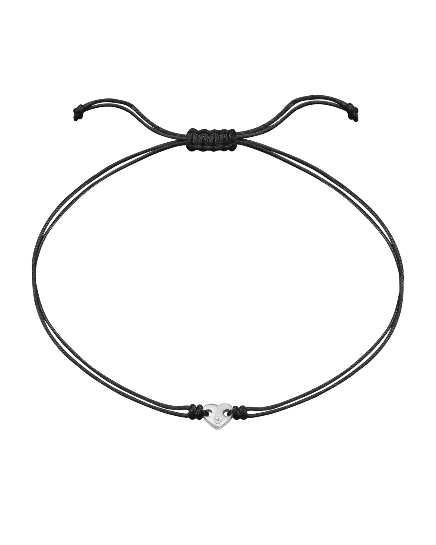Le String of Love Coeur D'Or - Or Blanc 14 carats Bracelets magal-dev Noir
