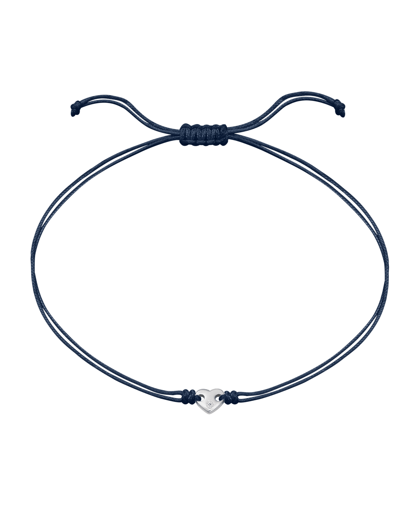 Le String of Love Coeur D'Or - Or Blanc 14 carats Bracelets magal-dev Bleu Marine