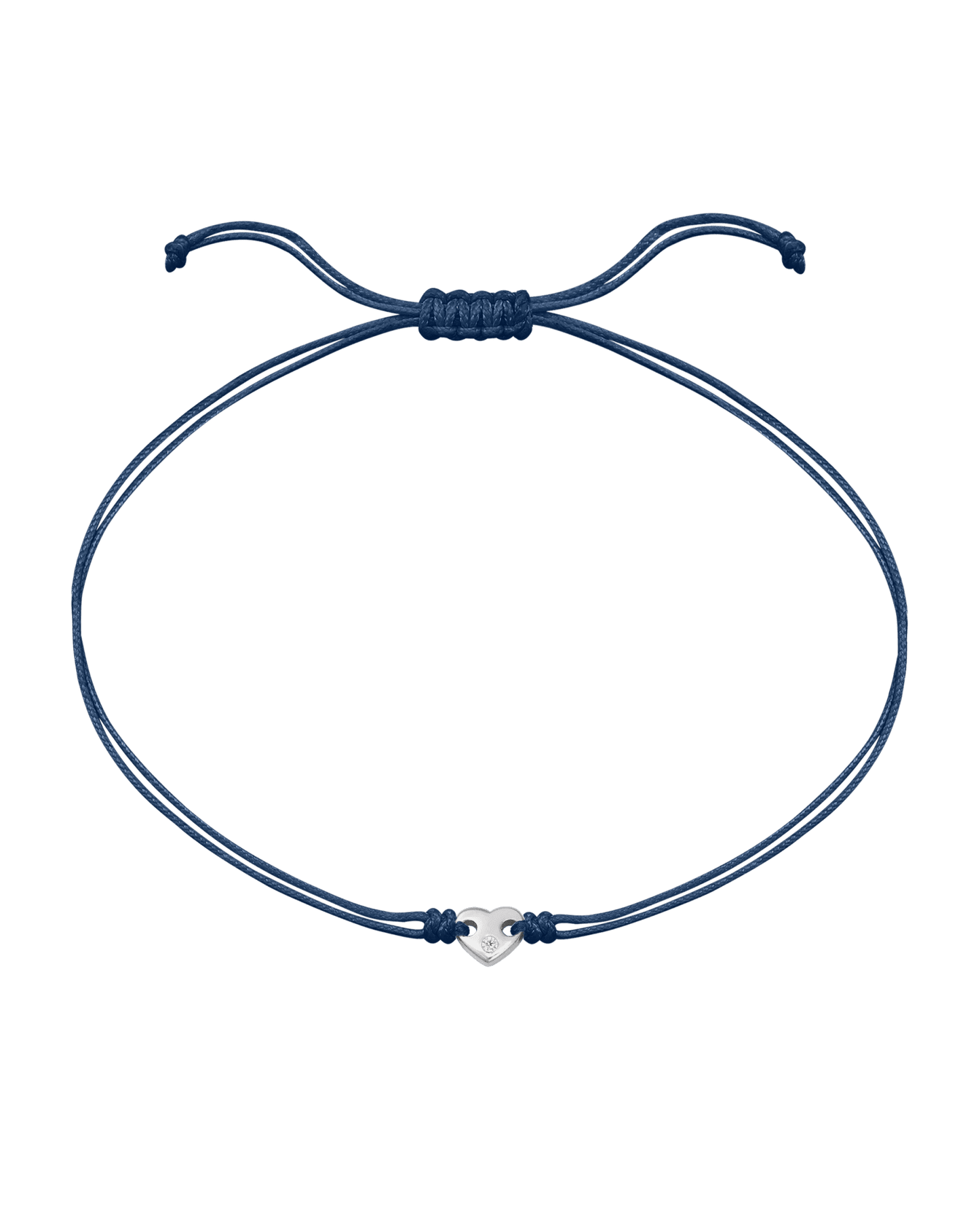 Le String of Love Coeur D'Or - Or Blanc 14 carats Bracelets magal-dev Bleu Indigo