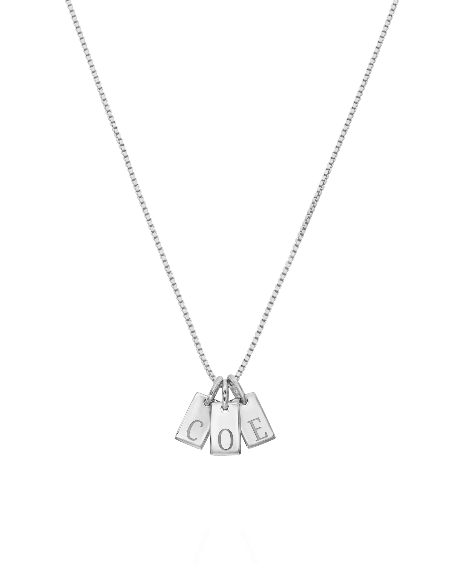 Collier Mini Plaque Initiale(s) - Argent 925 Necklaces 925 Silver 1 Plaque 40cm