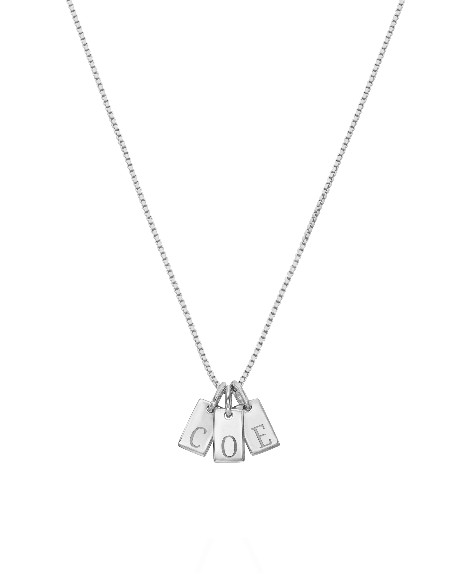 Collier Mini Plaque Initiale(s) - Argent 925 Necklaces 925 Silver 1 Plaque 40cm
