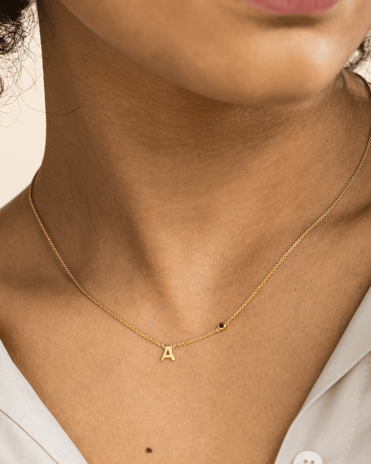 Initial Birthstone Necklace - 14K Yellow Gold Necklaces magal-dev