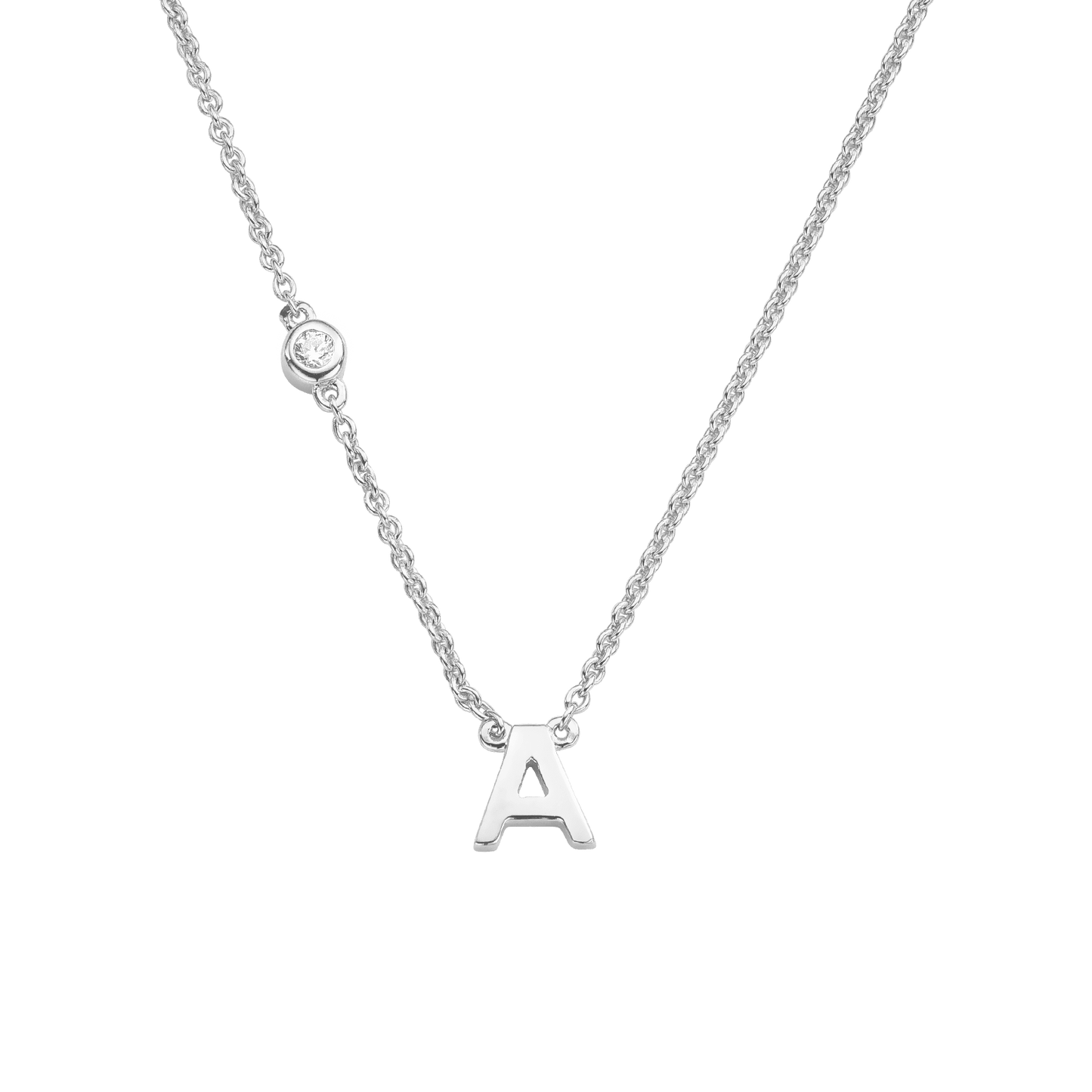 Collier Initial & Diamant(s) - Argent 925 Necklaces magal-dev