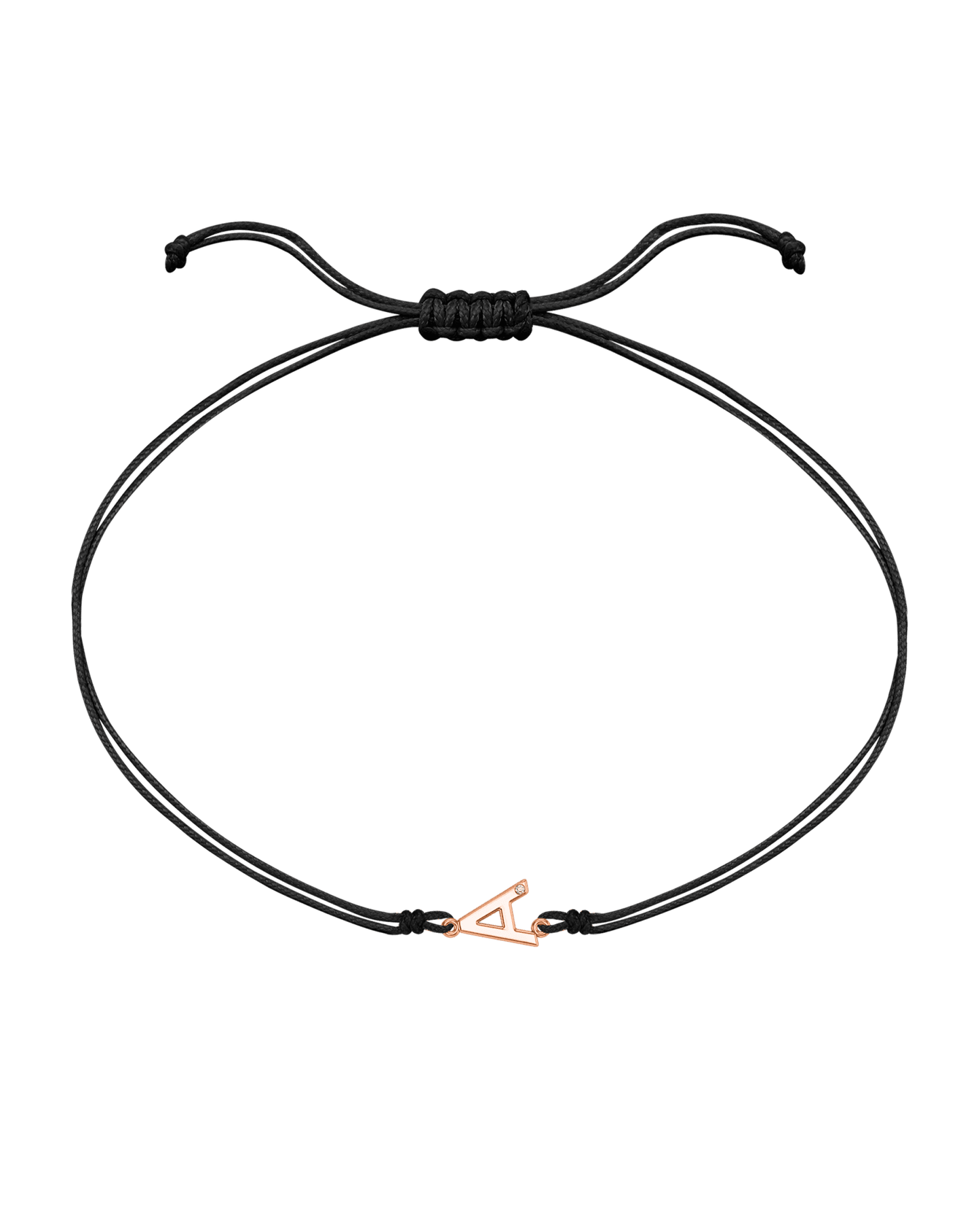 Le String of Love Initiale - Or Rose 14 carats Bracelets 14K Solid Gold Noir