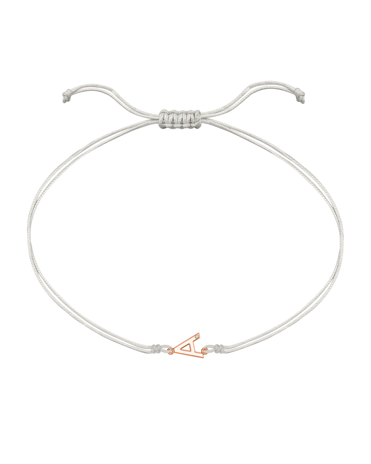 Le String of Love Initiale - Or Rose 14 carats Bracelets 14K Solid Gold Perle