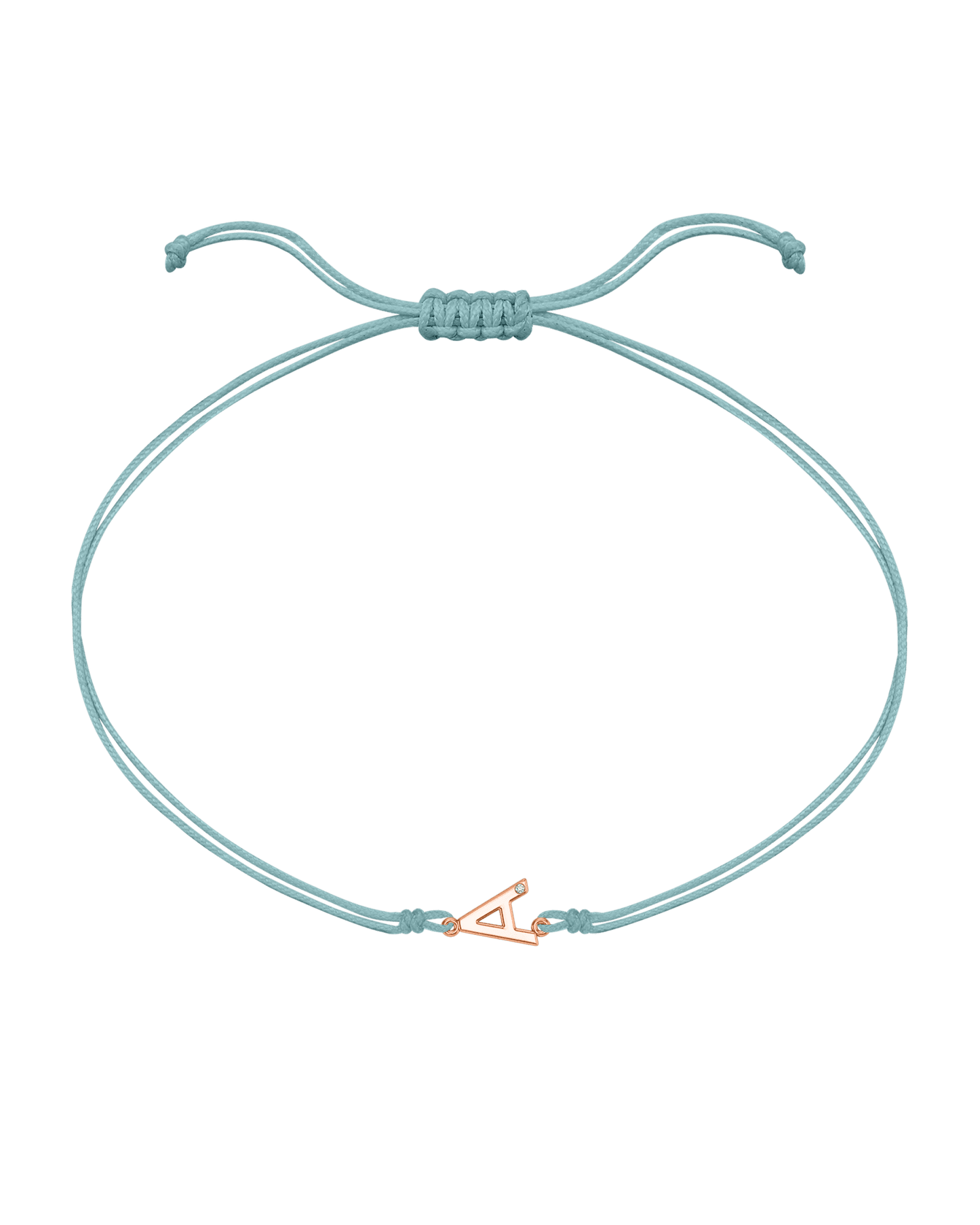 Le String of Love Initiale - Or Rose 14 carats Bracelets 14K Solid Gold Turquoise
