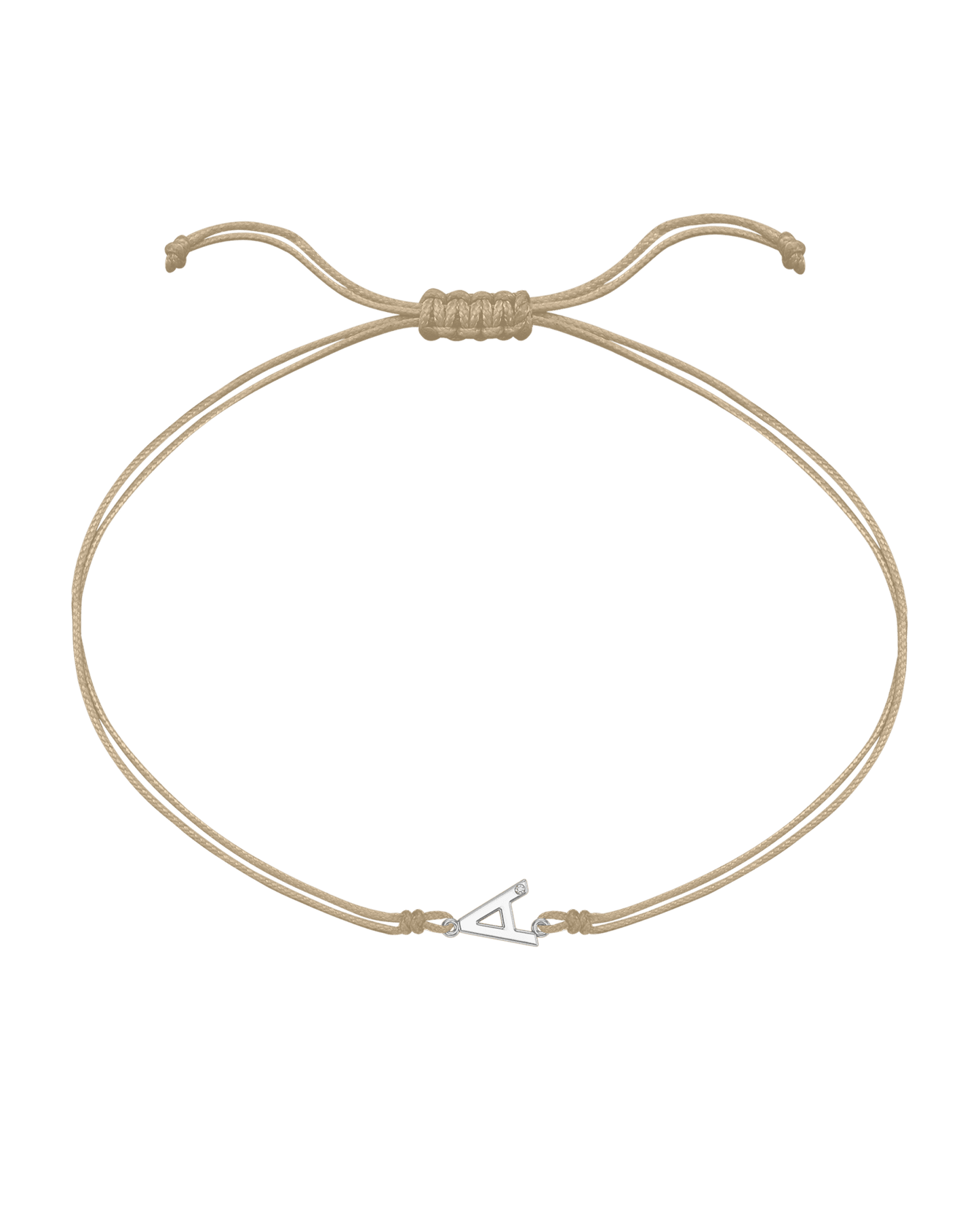 Le String of Love Initiale - Or Blanc 14 carats Bracelets 14K Solid Gold Sable