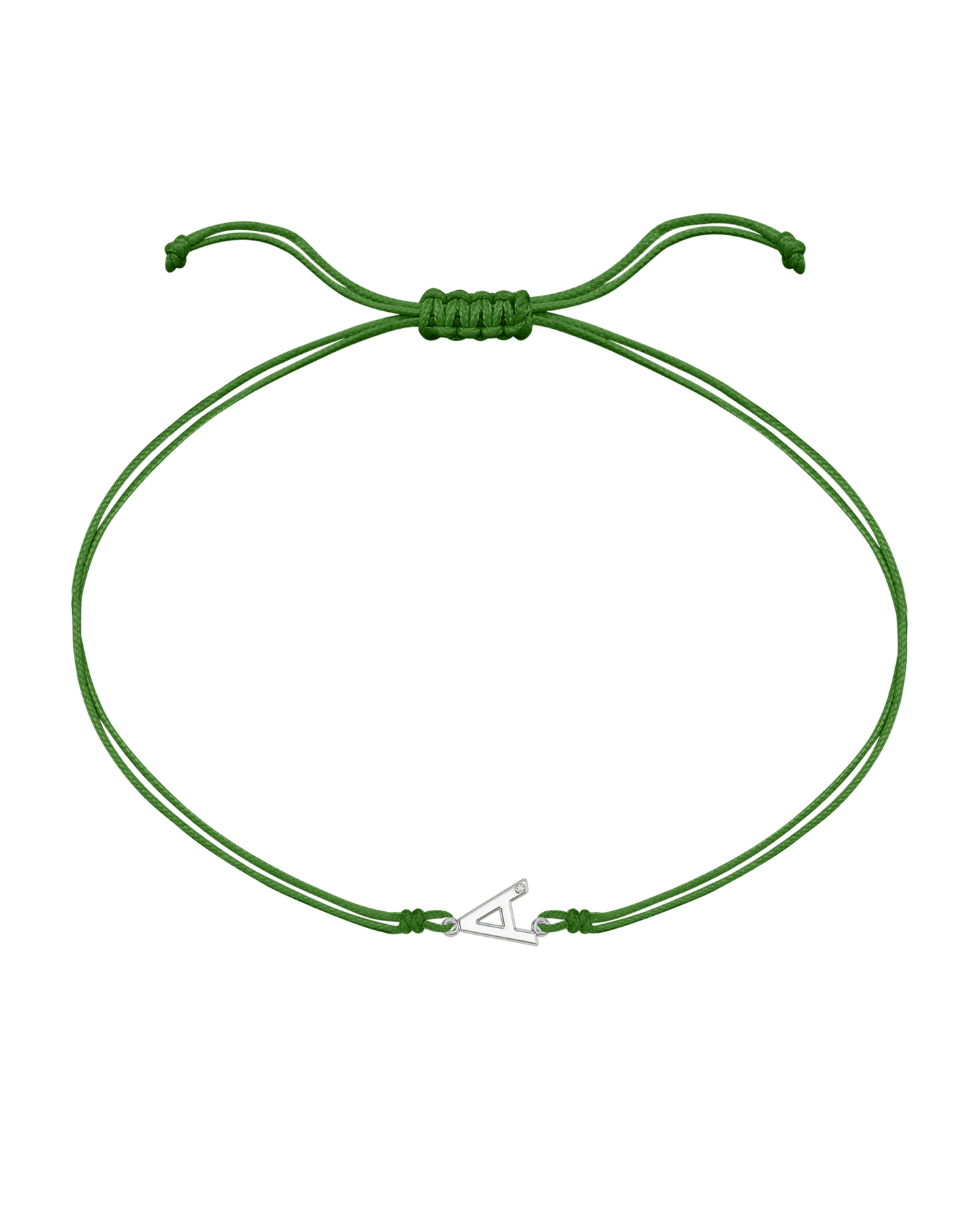 Le String of Love Initiale - Or Blanc 14 carats Bracelets 14K Solid Gold Menthe