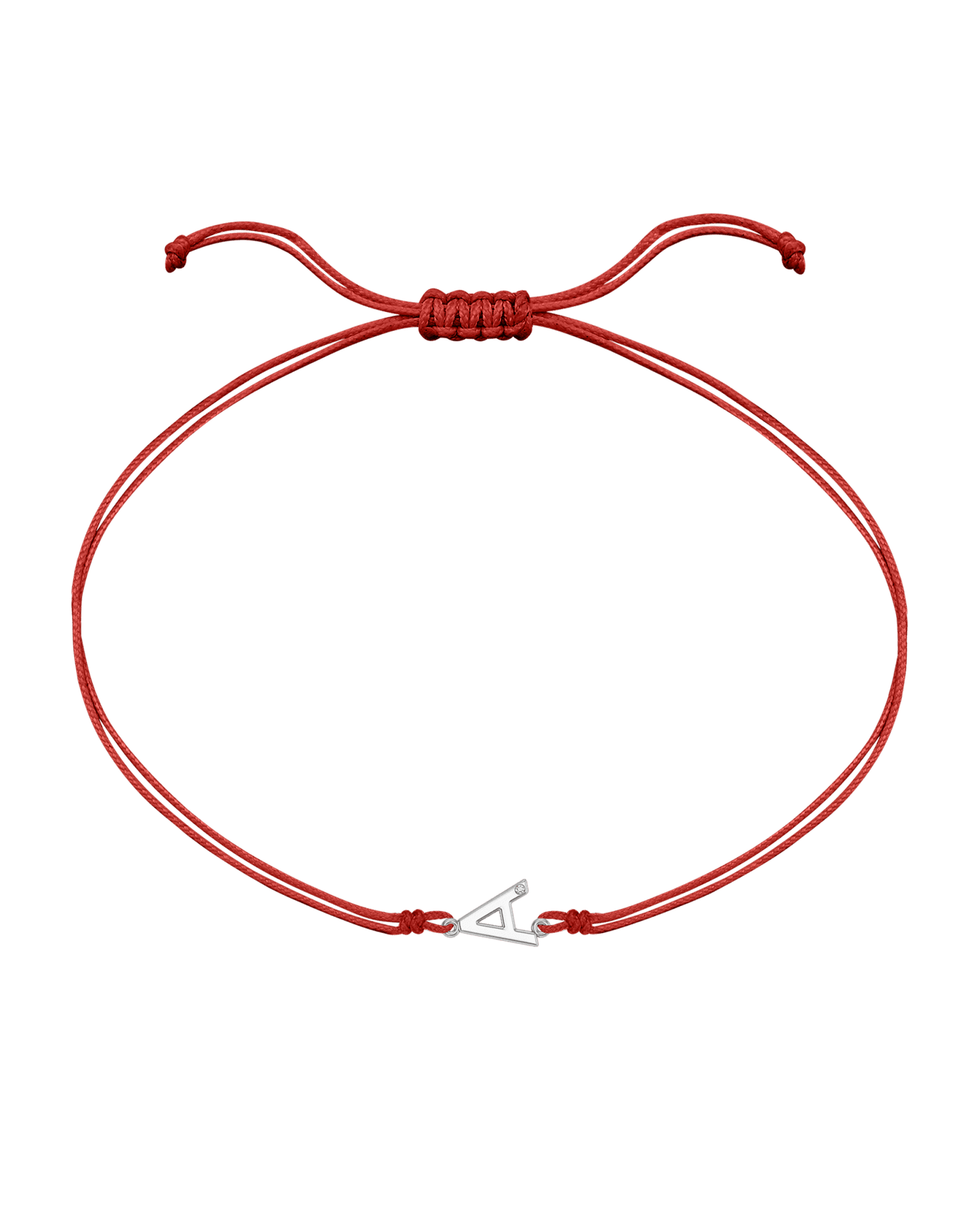 Le String of Love Initiale - Or Blanc 14 carats Bracelets 14K Solid Gold Rouge