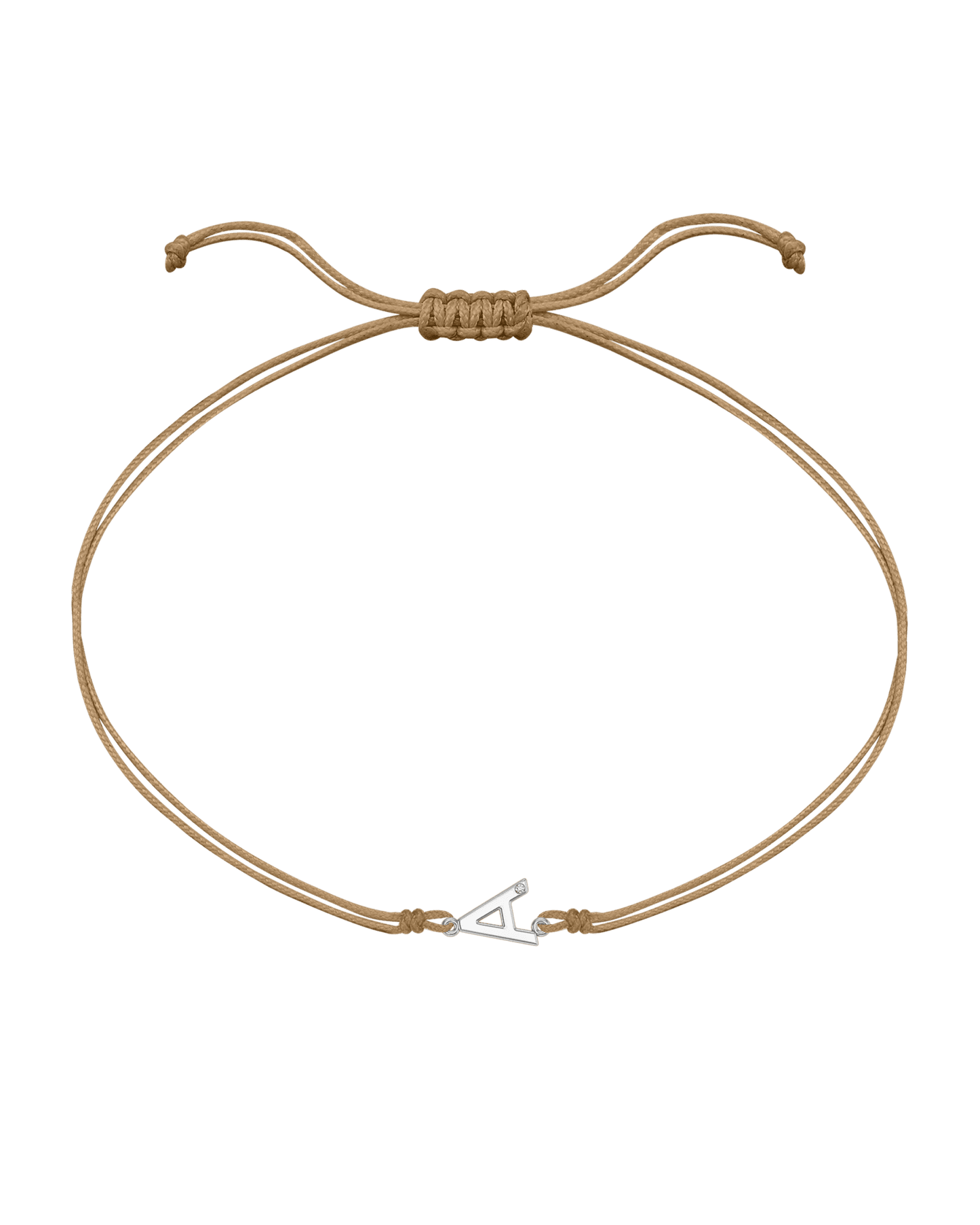 Le String of Love Initiale - Or Blanc 14 carats Bracelets 14K Solid Gold Camel