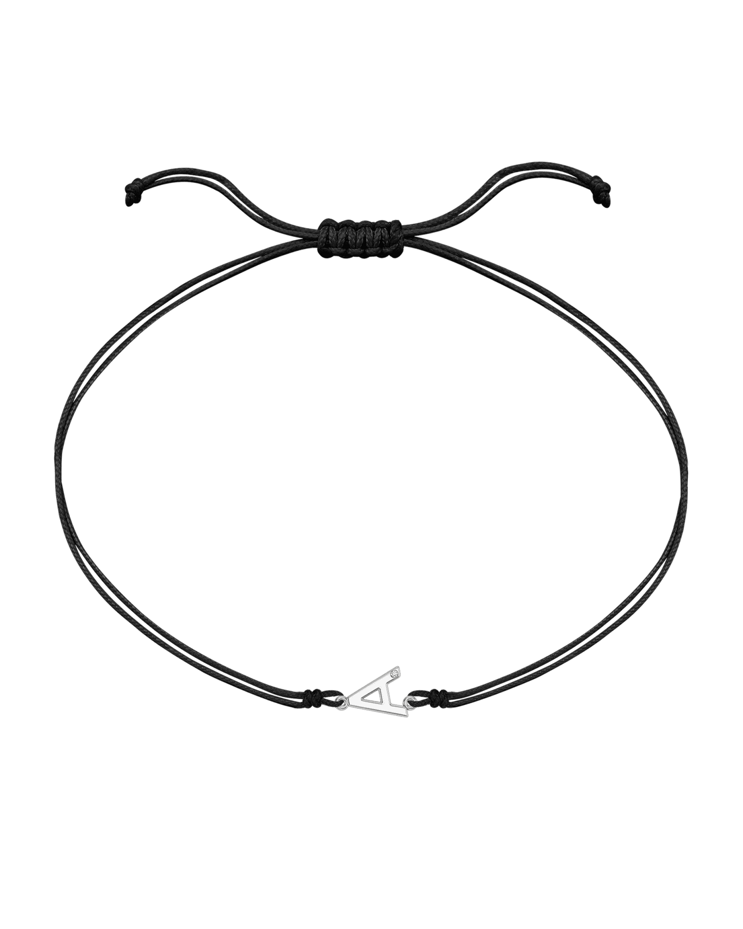 Le String of Love Initiale - Or Blanc 14 carats Bracelets 14K Solid Gold Noir