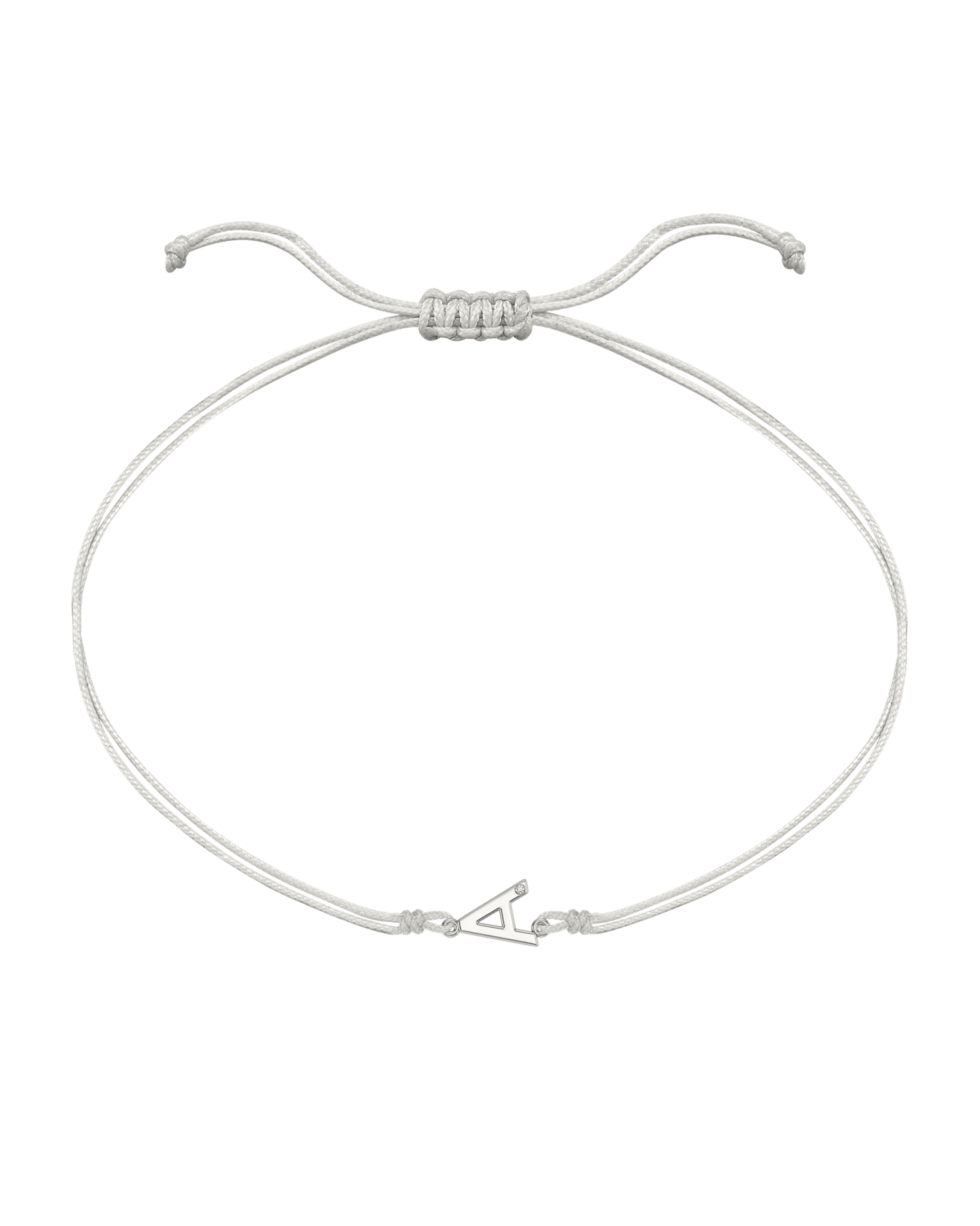 Le String of Love Initiale - Or Blanc 14 carats Bracelets 14K Solid Gold Perle