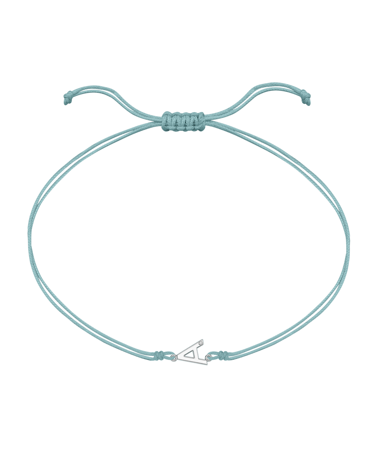 Le String of Love Initiale - Or Blanc 14 carats Bracelets 14K Solid Gold Turquoise