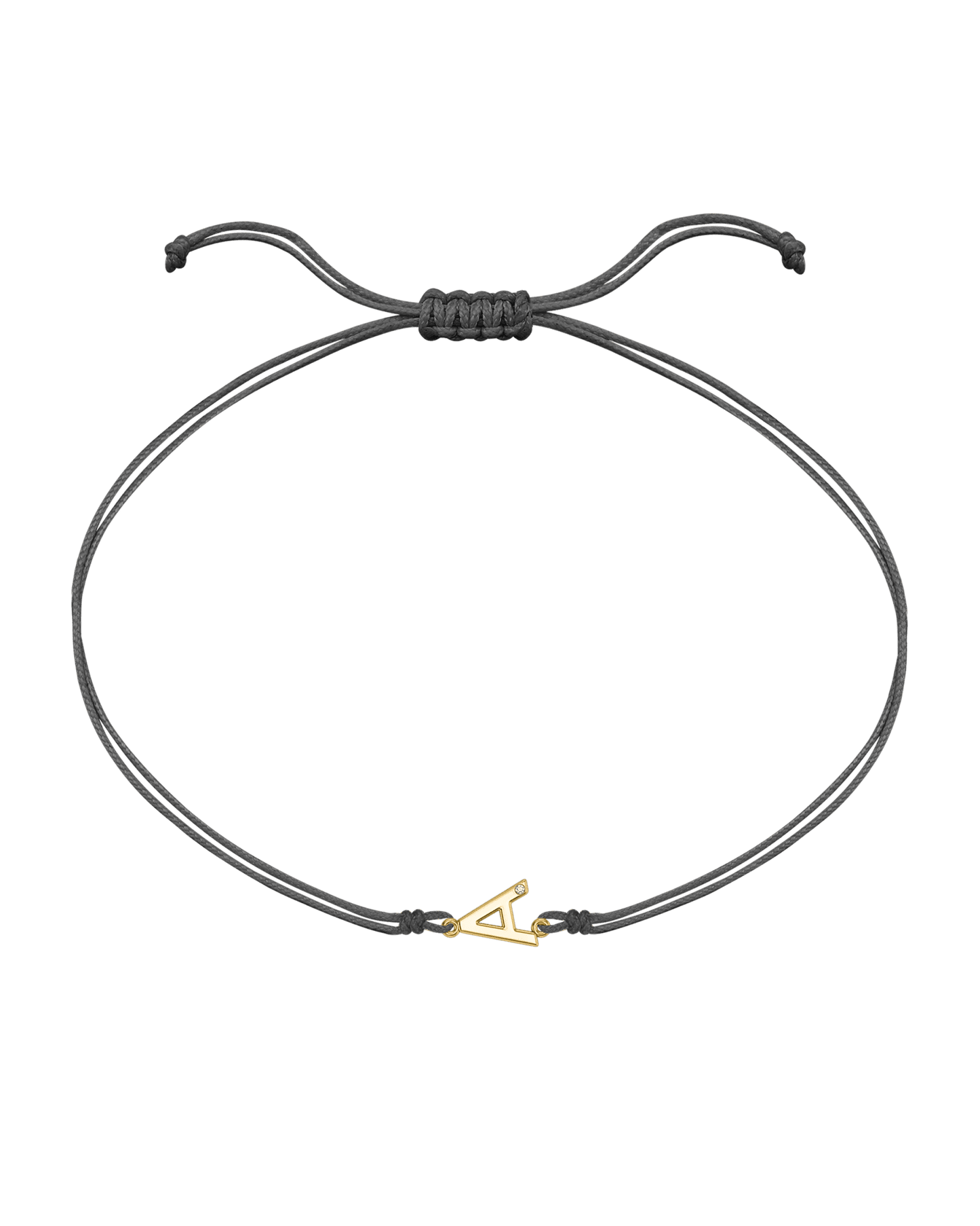 Le String of Love Initiale - Or Jaune 14 carats Bracelets 14K Solid Gold Gris
