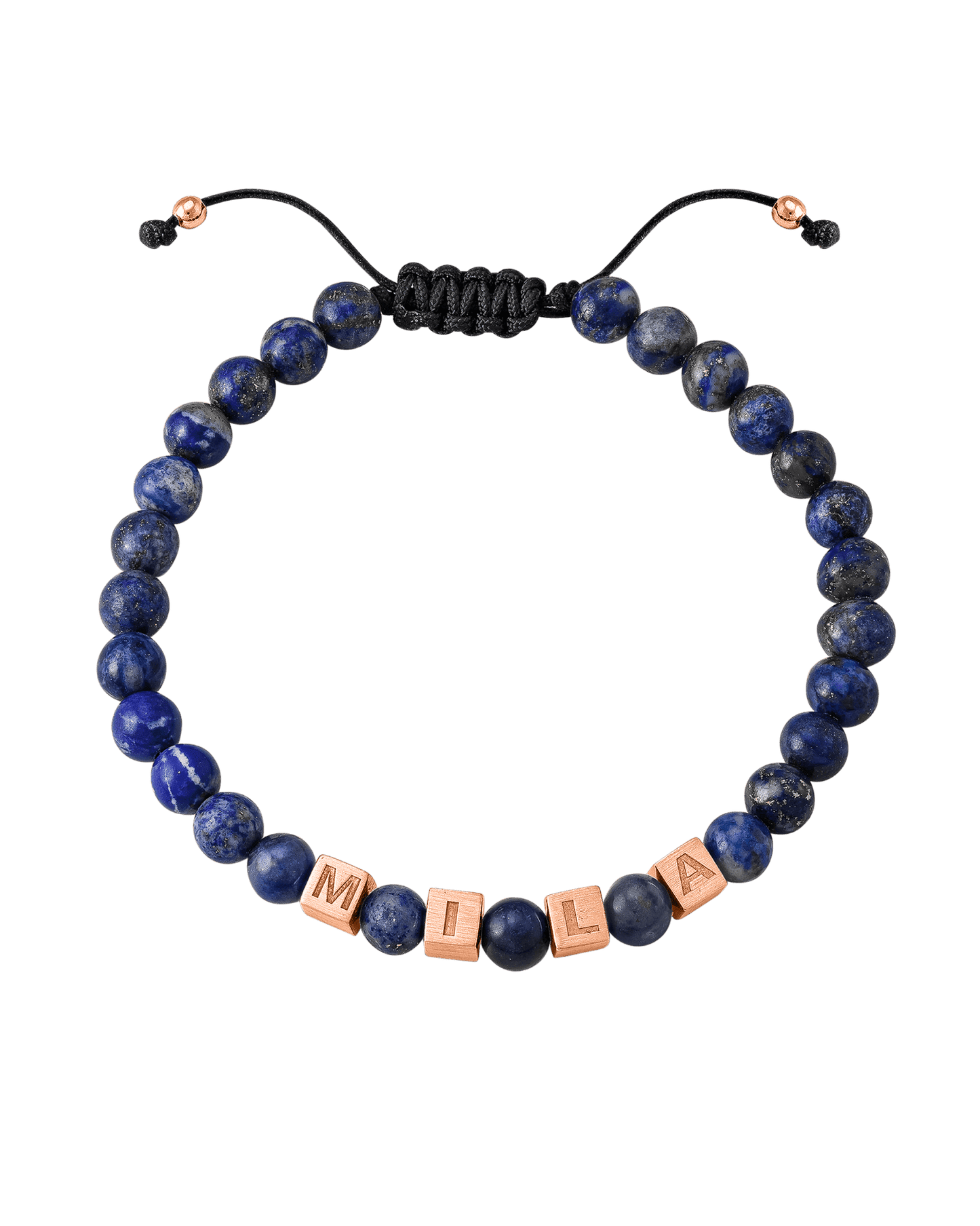 Bracelet Alpha Cubes - Or Blanc Plaqué 18 carats Bracelets magal-dev Sodalite Bleue 1