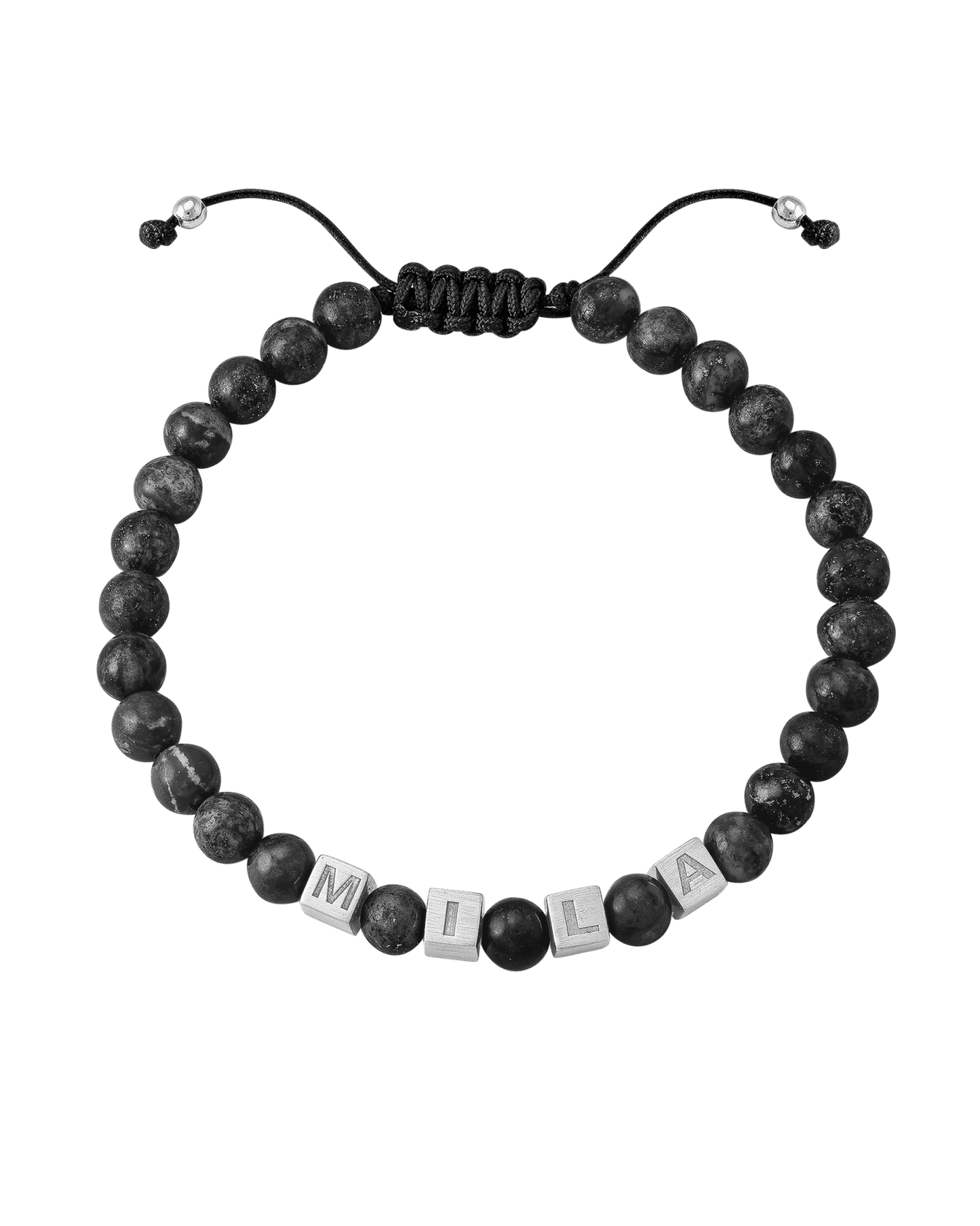Bracelet Alpha Cubes - Argent 925 Bracelets magal-dev Perle de Lave Grise (Rupture de Stock) 1