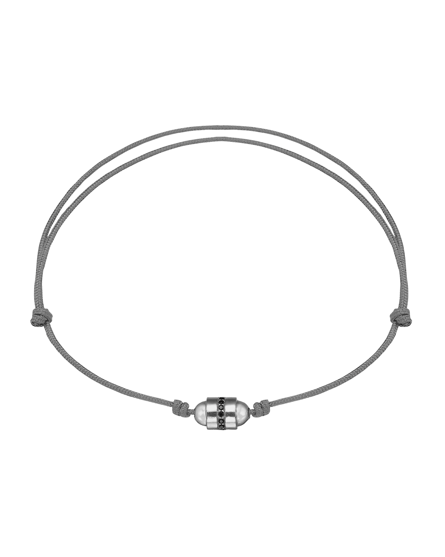 Bracelet Talisman & Diamant Noir - Or Blanc 14 carats Bracelets magal-dev Gris