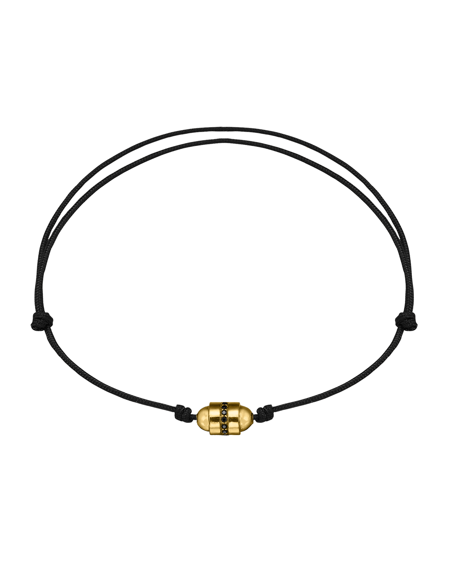 Bracelet Talisman & Diamant Noir - Or Jaune 14 carats Bracelets magal-dev Noir