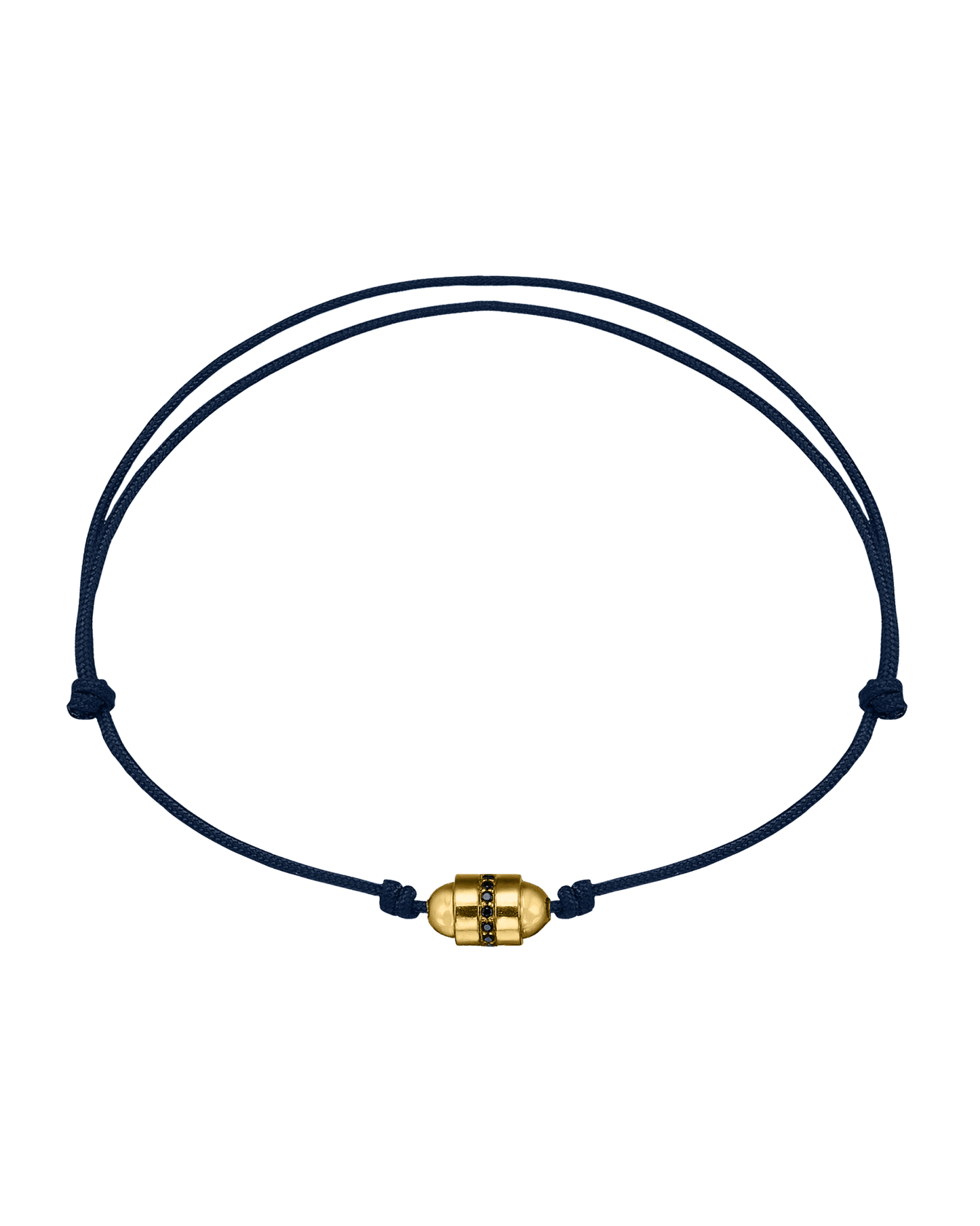 Bracelet Talisman & Diamant Noir - Or Jaune 14 carats Bracelets magal-dev Bleu Marine