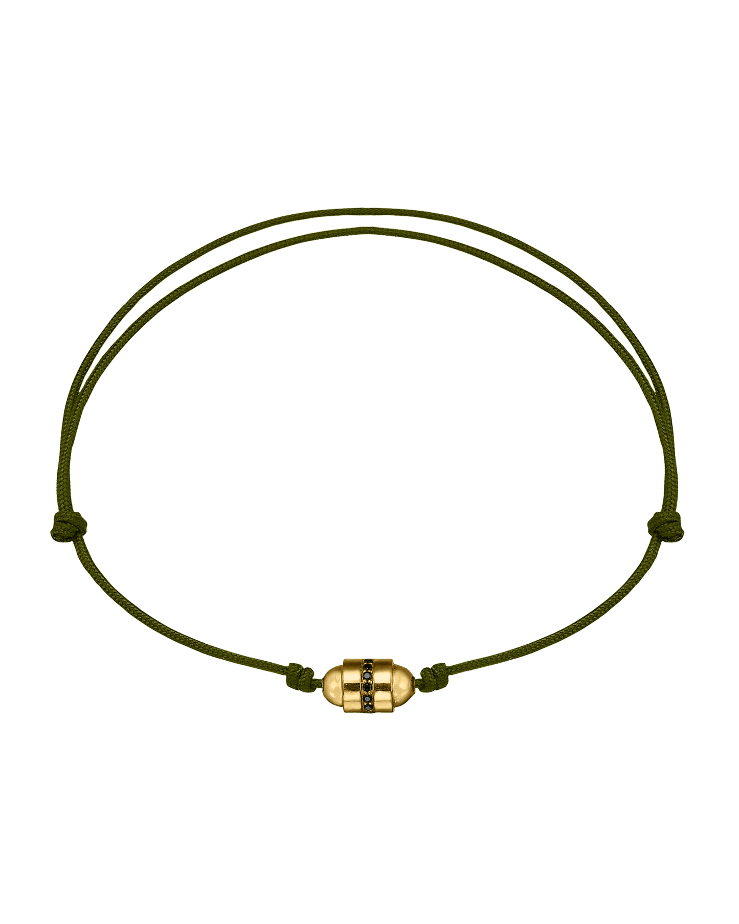 Bracelet Talisman & Diamant Noir - Or Jaune 14 carats Bracelets magal-dev Vert Foncé