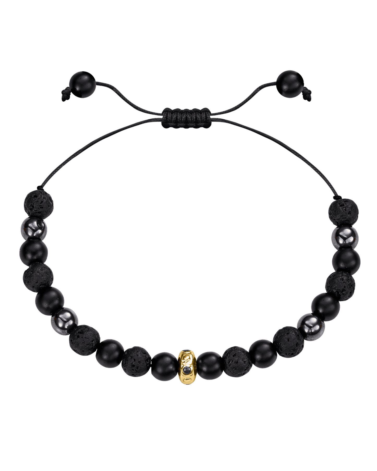 Bracelet Perles de Pierres de Lave & Onyx Naturel - Or Jaune 14 carats Bracelets magal-dev