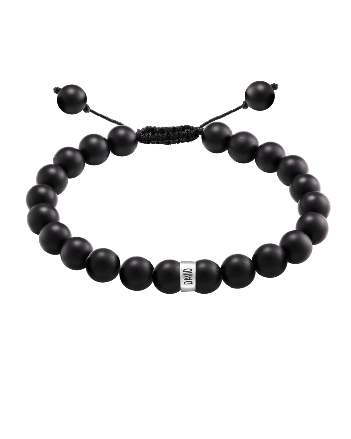 Bracelet Onyx Naturel Personnalisable - Or Blanc 14 carats Bracelets magal-dev 1 Lien