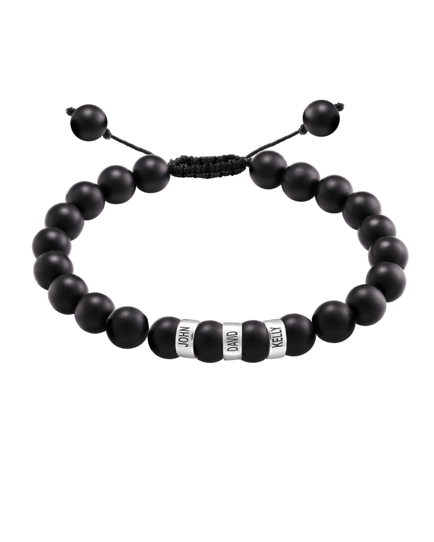 Bracelet Onyx Naturel Personnalisable - Or Blanc 14 carats Bracelets magal-dev 3 Lien(s)