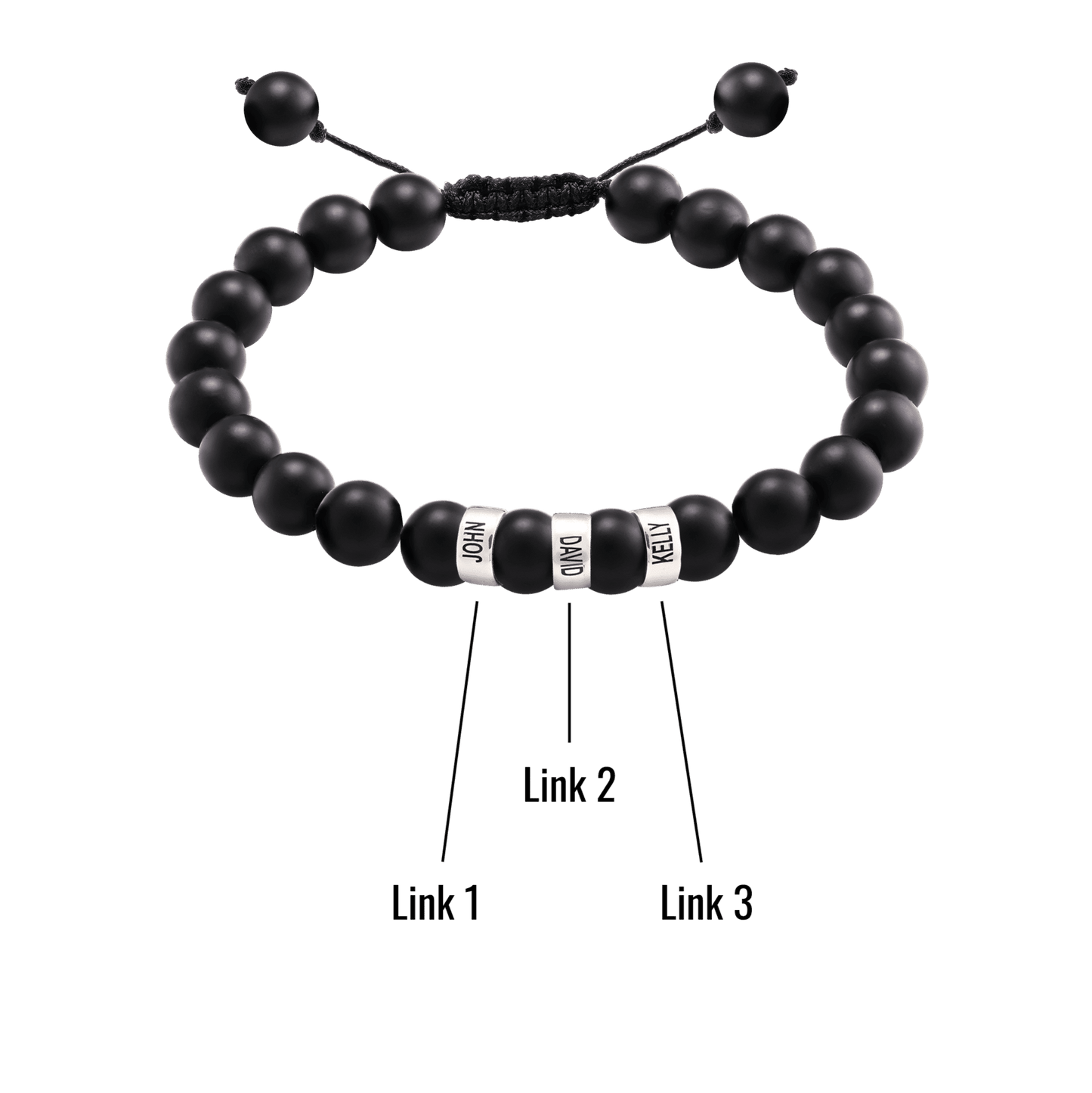 Bracelet Onyx Naturel Personnalisable - Or Jaune 14 carats Bracelets magal-dev