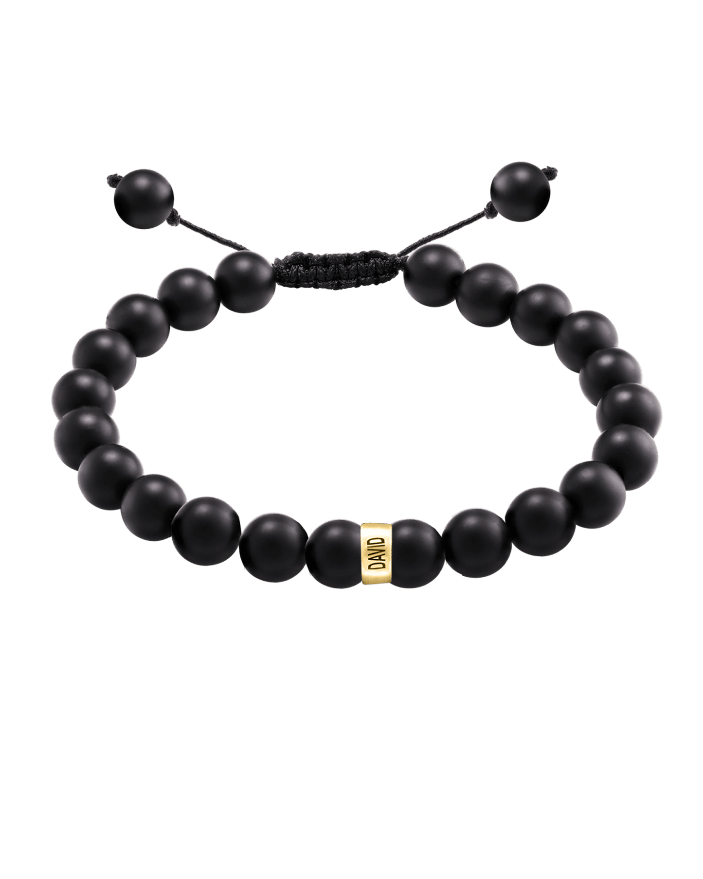 Bracelet Onyx Naturel Personnalisable - Or Jaune 14 carats Bracelets magal-dev 1 Lien