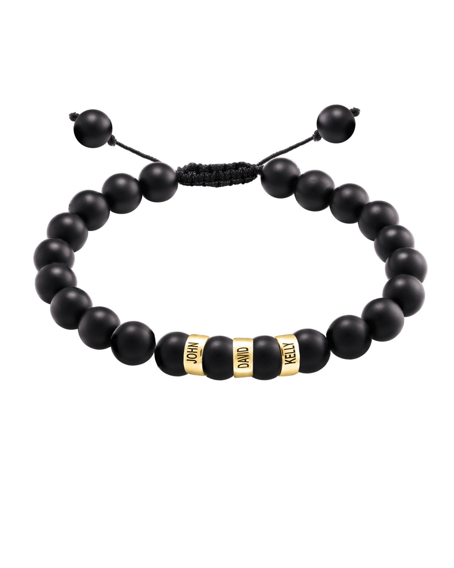Bracelet Onyx Naturel Personnalisable - Or Jaune 14 carats Bracelets magal-dev 3 Lien(s)