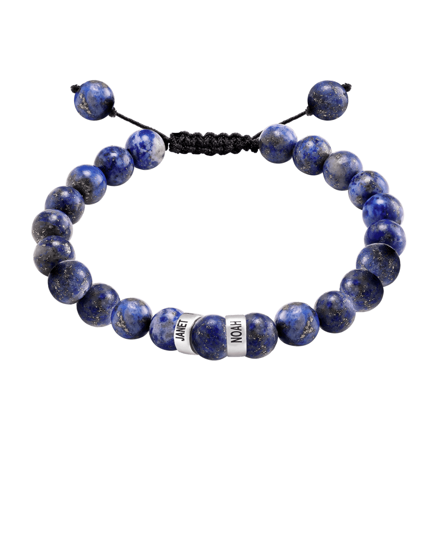 Bracelet de Perles de Lapis-Lazuli Bleu - Or Blanc 14 carats Bracelets magal-dev 2 Lien(s)