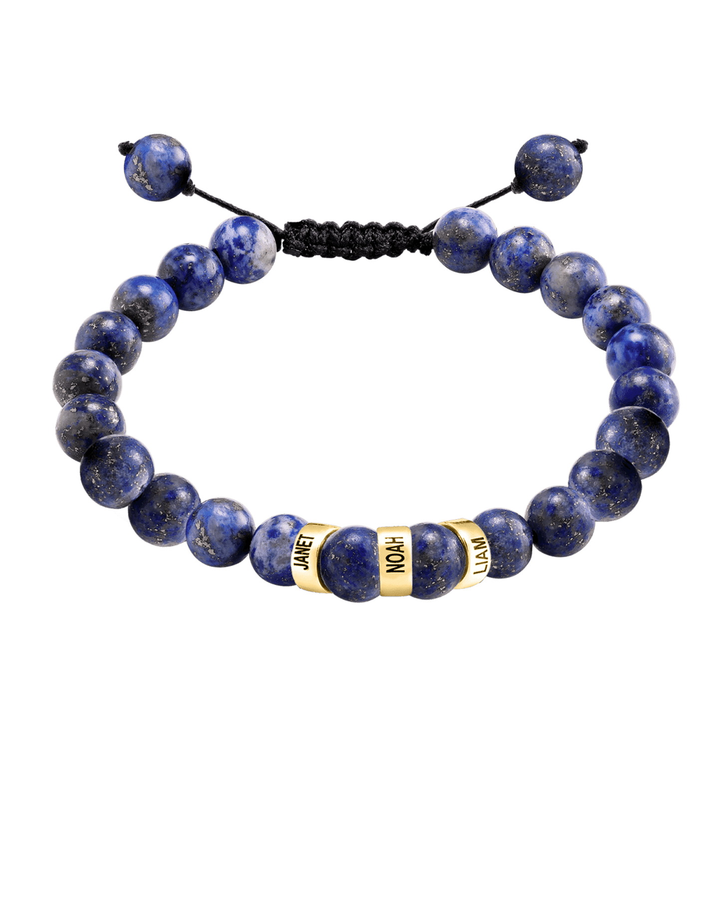 Bracelet de Perles de Lapis-Lazuli Bleu - Or Jaune 14 carats Bracelets magal-dev 3 Lien(s)