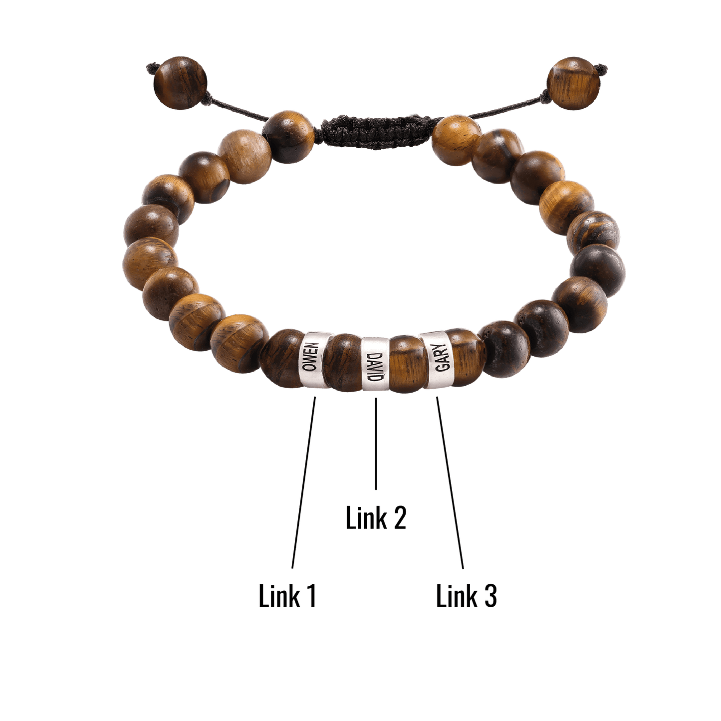 Bracelet Oeil de Tigre Personnalisable - Or Jaune 14 carats Bracelets magal-dev
