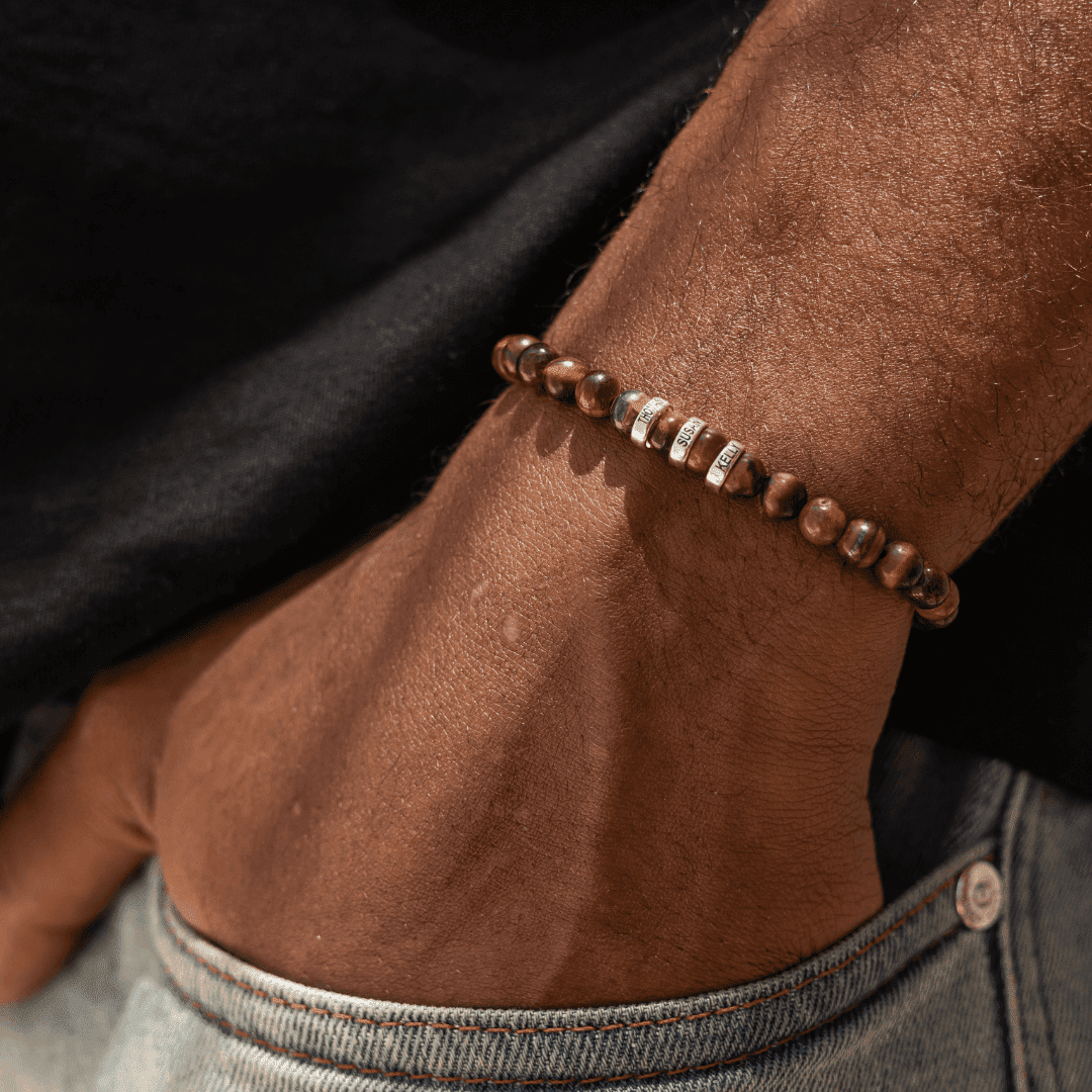 Bracelet Oeil de Tigre Personnalisable - Or Jaune 14 carats Bracelets magal-dev