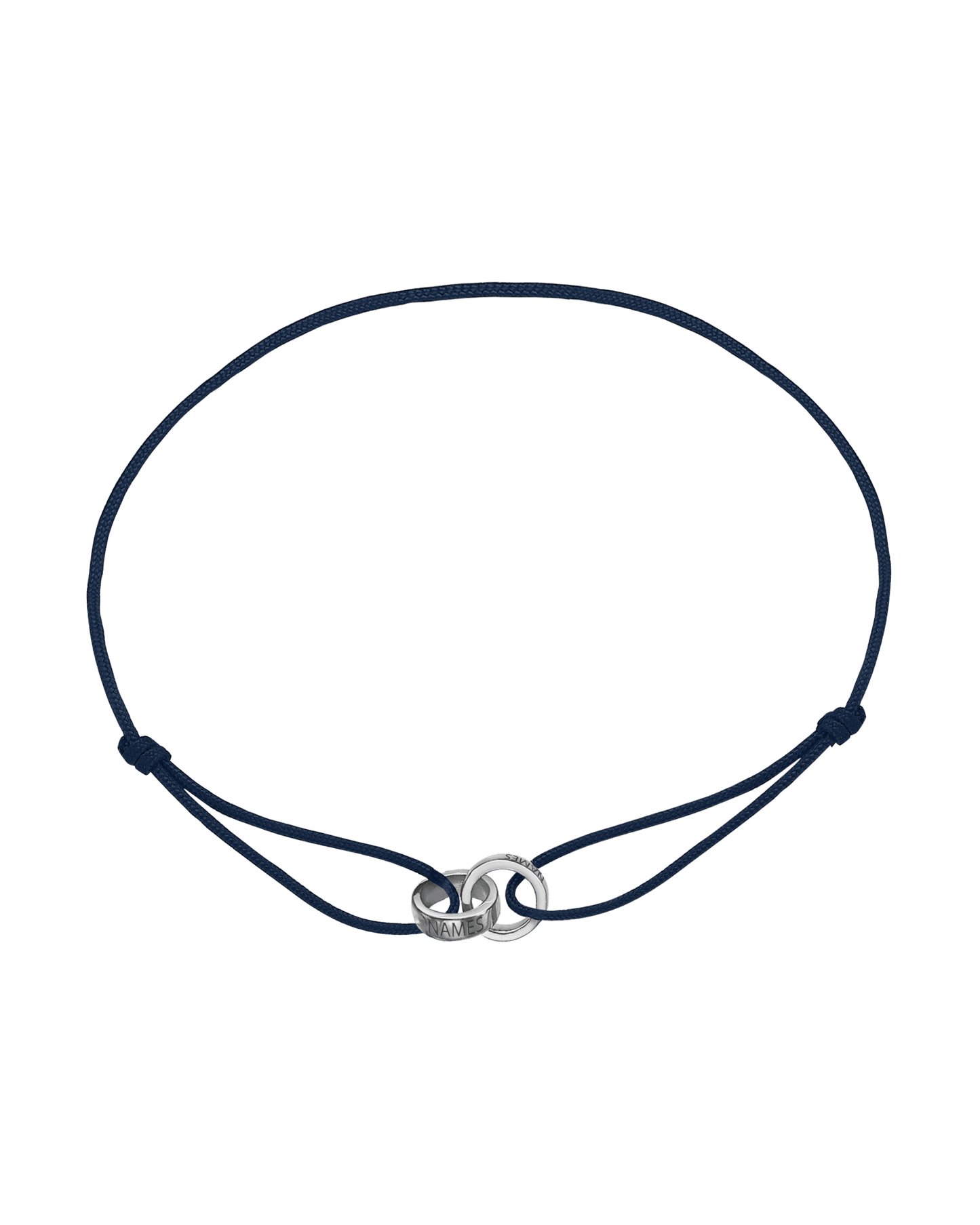 Bracelets Homme Liens Éternels & Gravure(s) - Or Blanc 14 carats Bracelets magal-dev Bleu Marine 2 Liens
