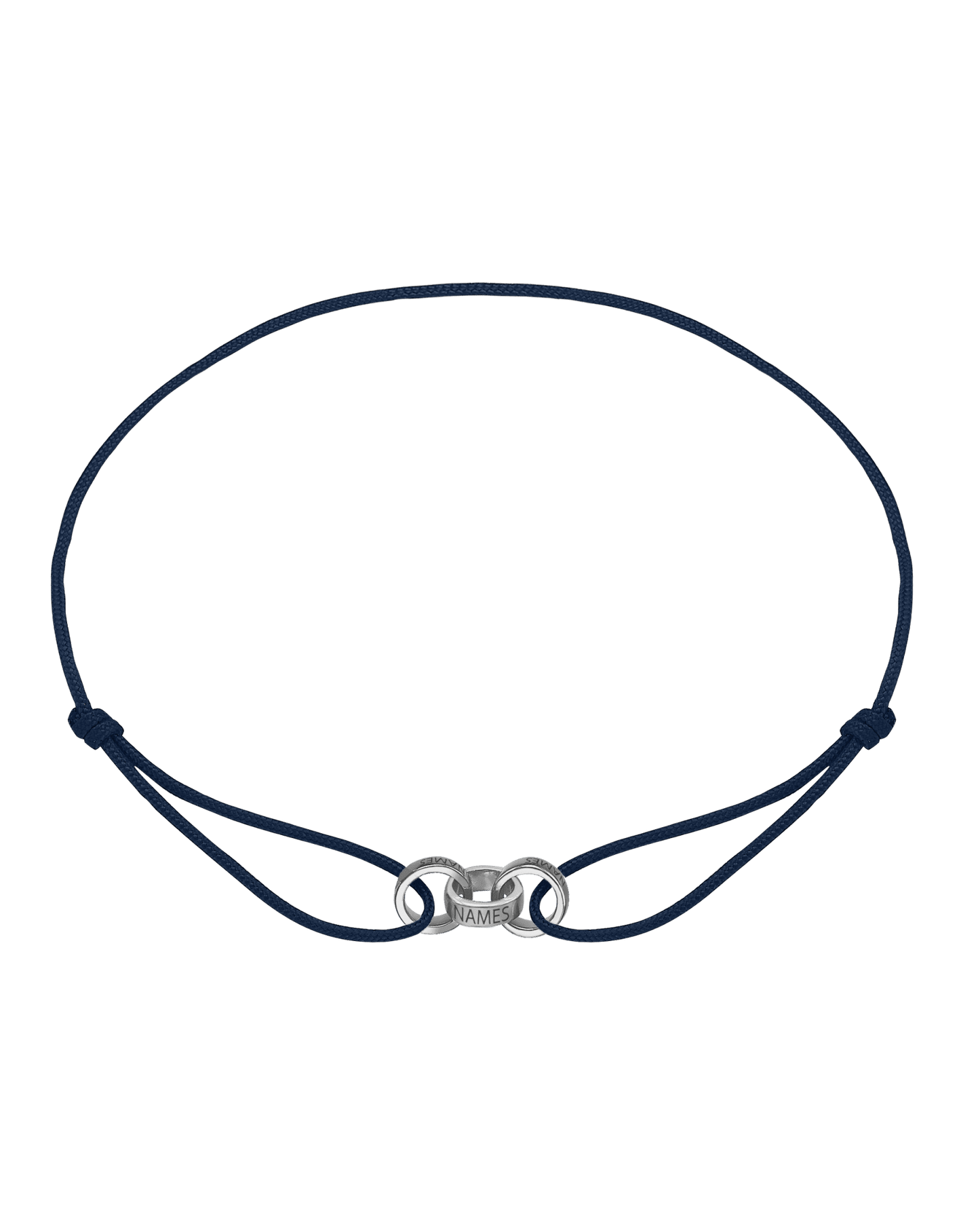 Bracelets Homme Liens Éternels & Gravure(s) - Or Blanc 14 carats Bracelets magal-dev Bleu Marine 3 Liens