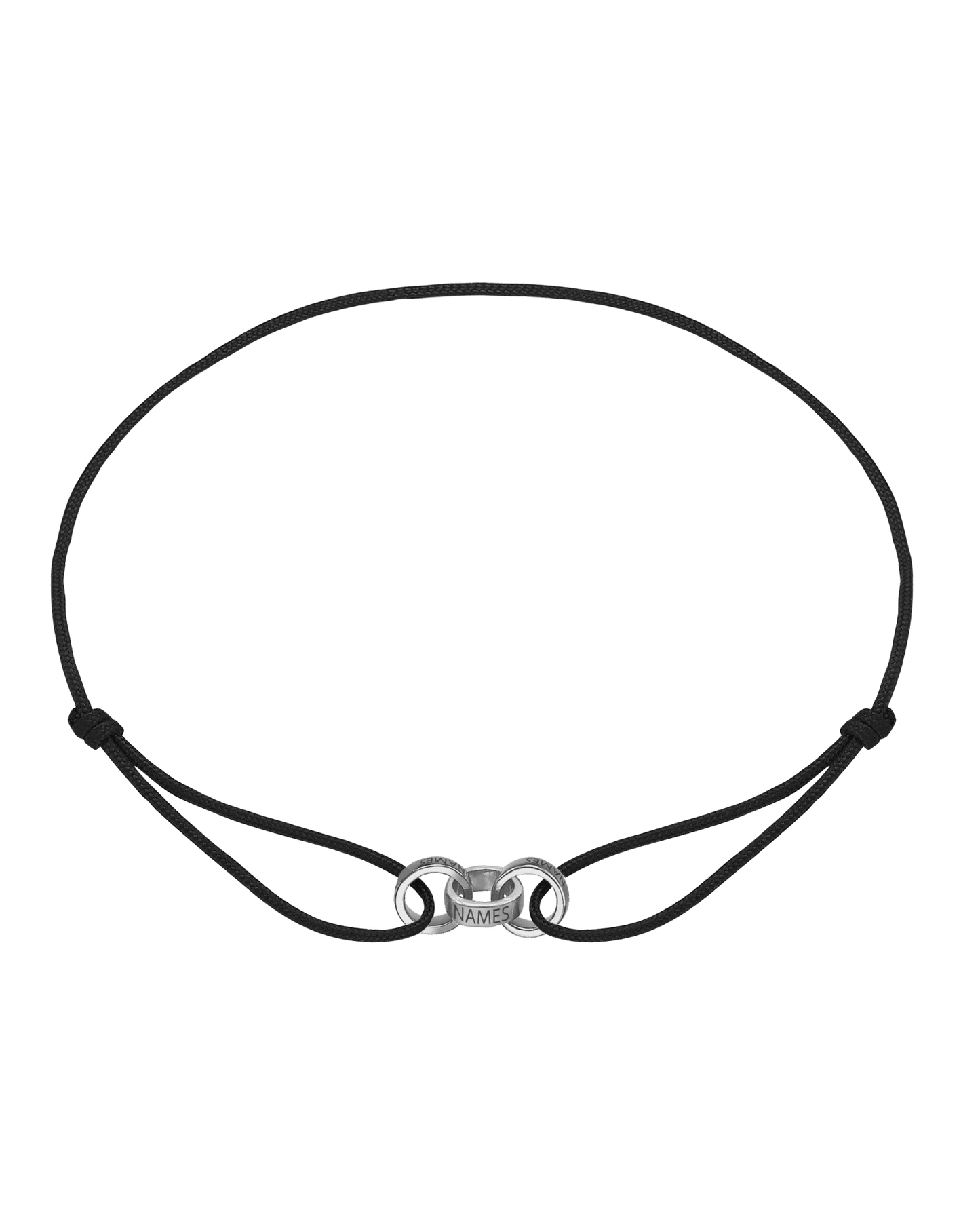 Bracelets Homme Liens Éternels & Gravure(s) - Or Blanc 14 carats Bracelets magal-dev Noir 3 Liens