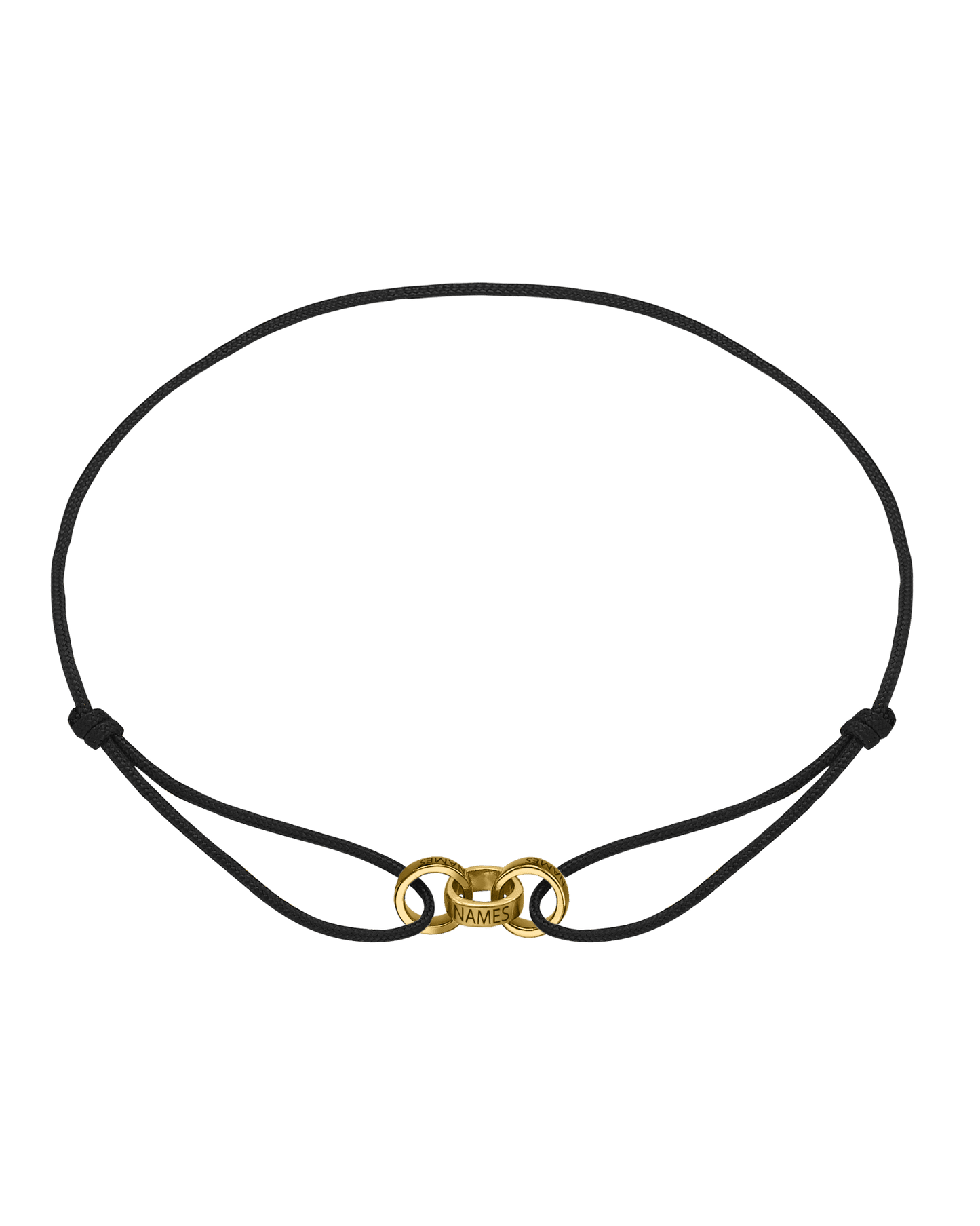 Bracelets Homme Liens Éternels & Gravure(s) - Or Jaune 14 carats Bracelets magal-dev Noir 3 Liens