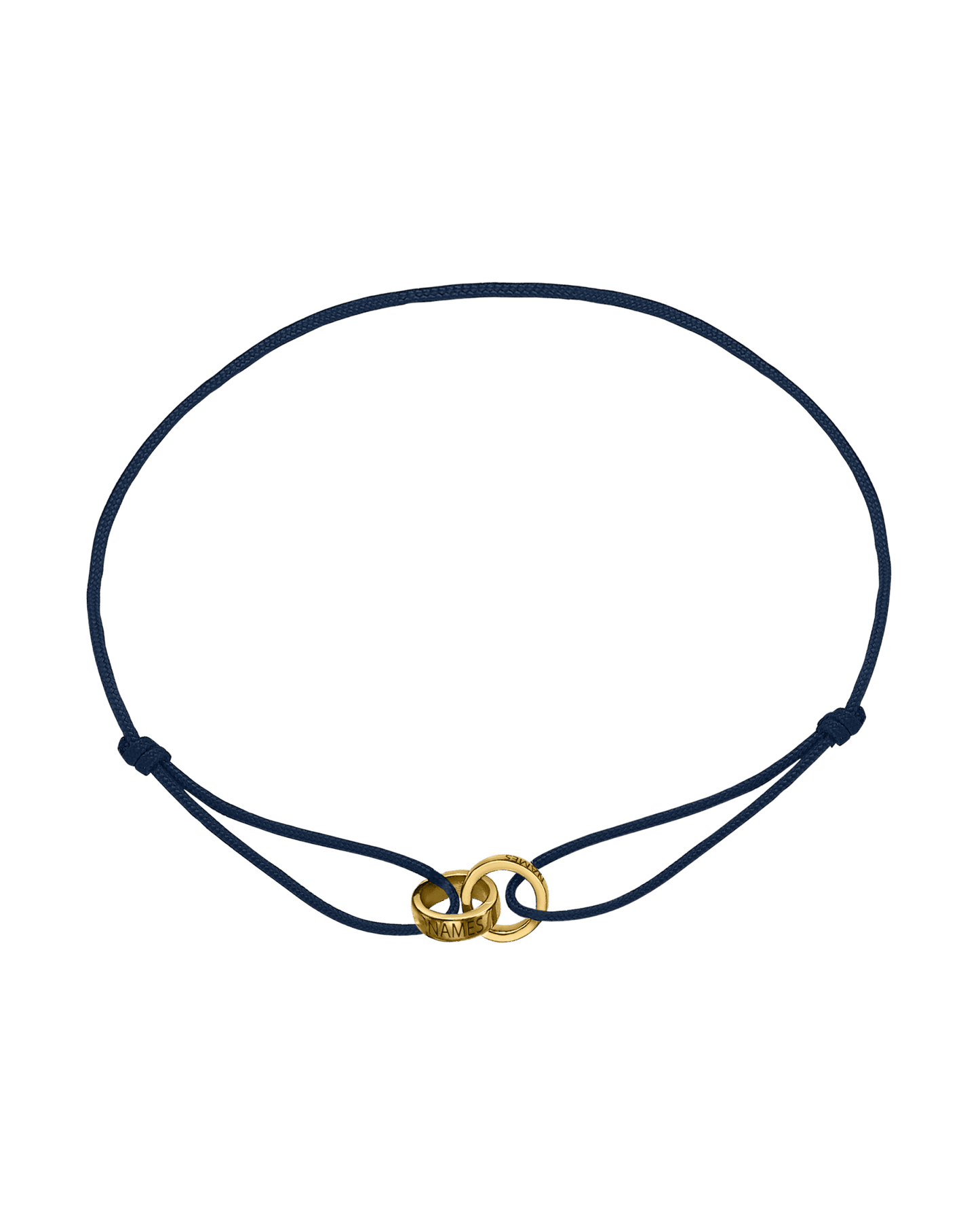 Bracelets Homme Liens Éternels & Gravure(s) - Or Jaune 14 carats Bracelets magal-dev Bleu Marine 2 Liens