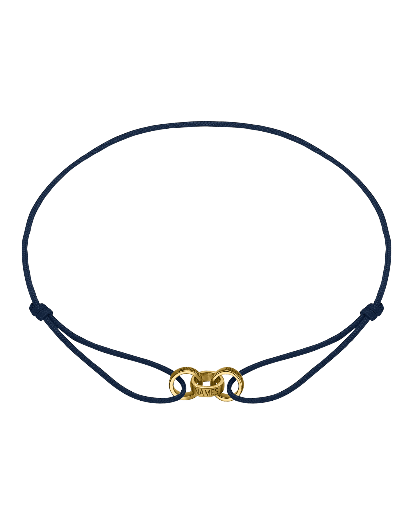 Bracelets Homme Liens Éternels & Gravure(s) - Or Jaune 14 carats Bracelets magal-dev Bleu Marine 3 Liens