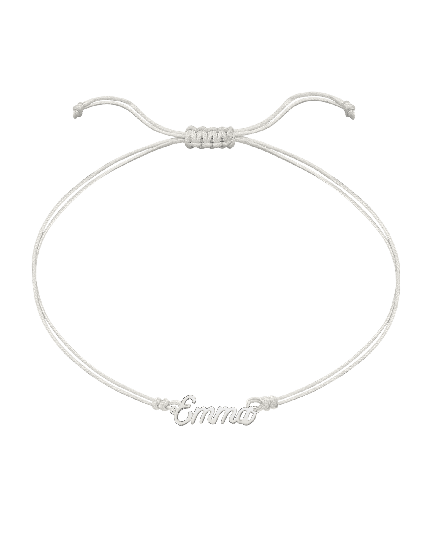 Le String of Love Prénom - Or Blanc 14 carats Bracelets 14K Solid Gold Perle 1